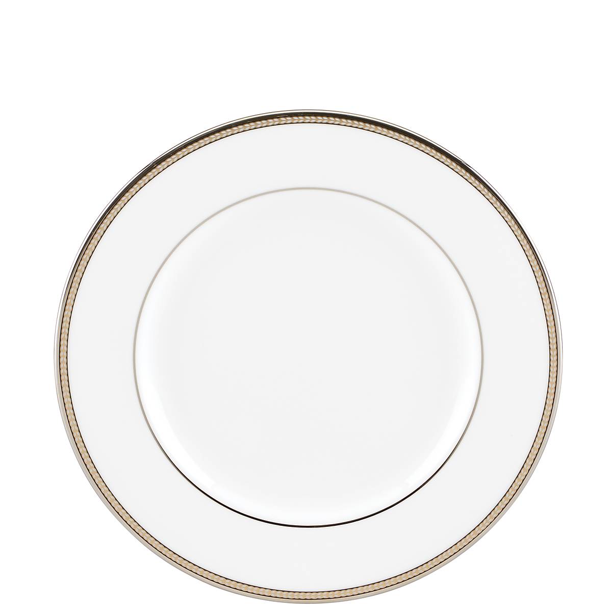 Elegant Bone China Salad Plate with Platinum Trim | Sonora Knot by Kate Spade