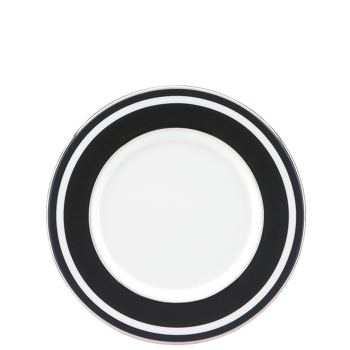 White Ceramic Porcelain Saucer with Platinum Accents | Parker Place