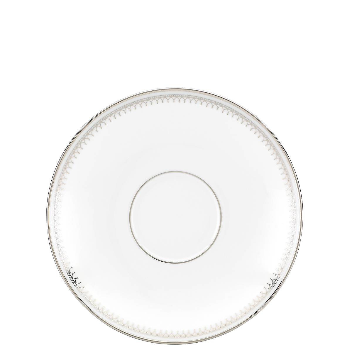 Platinum-Accented Bone China Saucer for Tea | Belle Haven