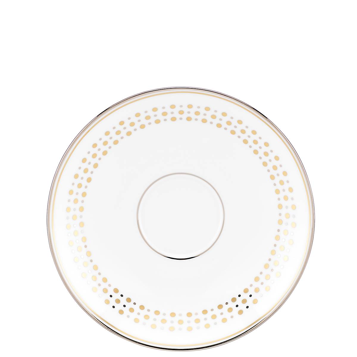 White Bone China Saucer with Platinum Accents | Kate Spade Richmont Road