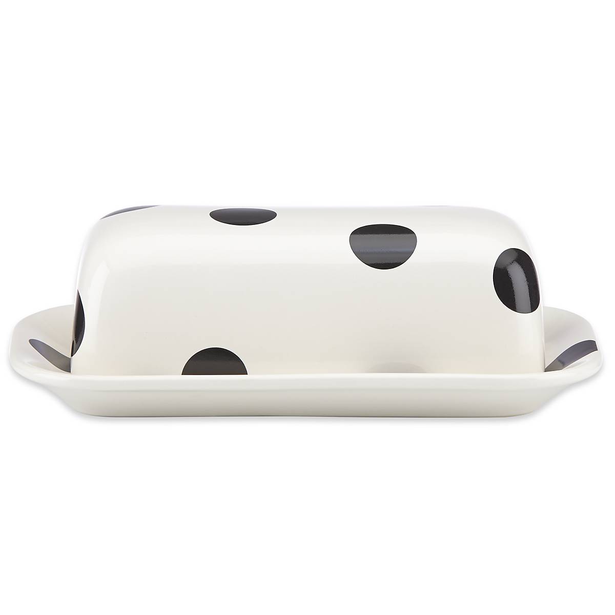 Polka Dot Ceramic Butter Dish | Microwave & Dishwasher Safe | Kate Spade