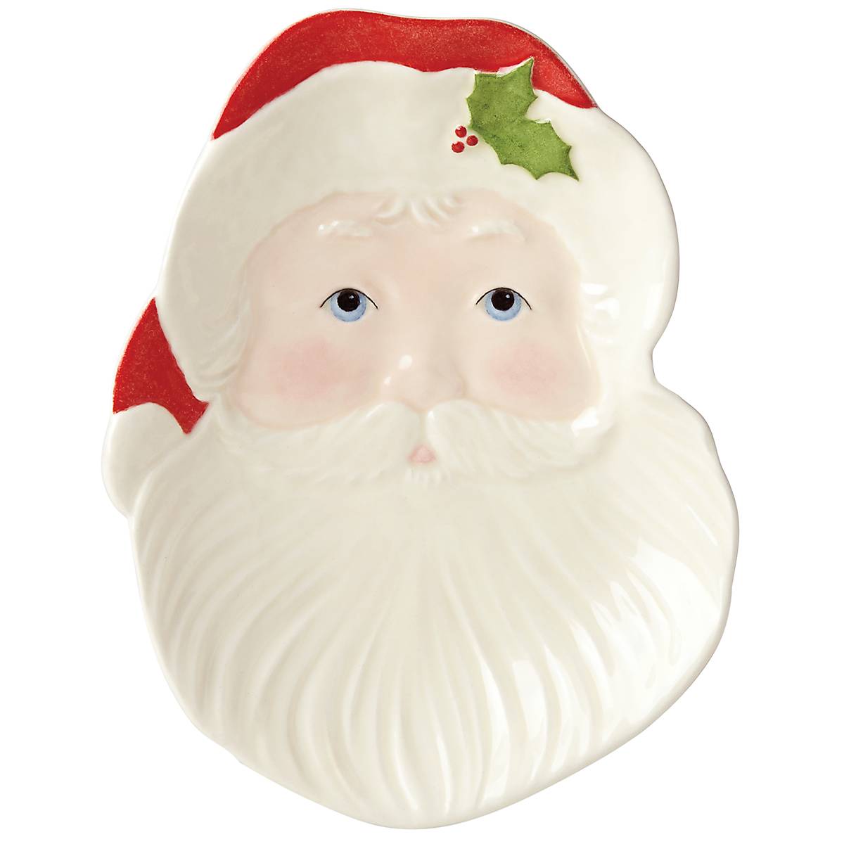 Festive Santa Spoon Rest - Hand-Painted Porcelain Kitchen Decor