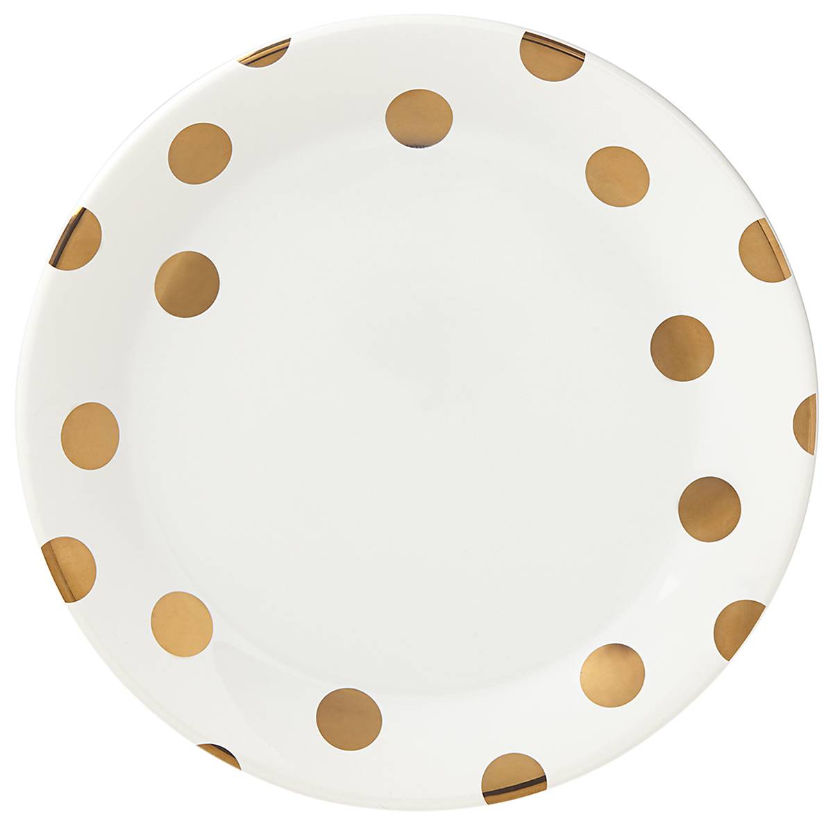 Gold Polka Dot Dinner Plate | Microwave & Dishwasher Safe | Kate Spade