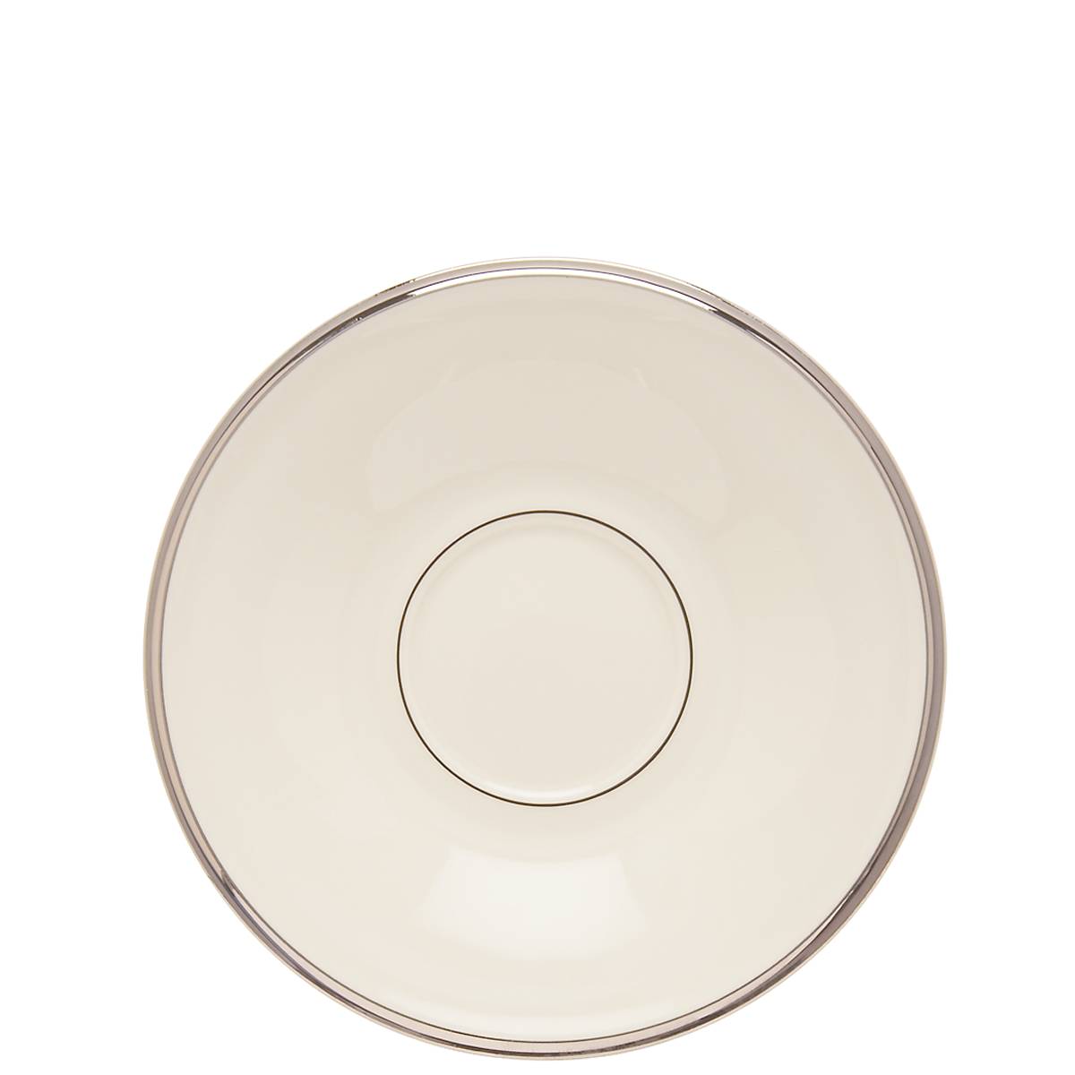 Elegant Bone China Saucer with Platinum Trim | Solitaire Collection