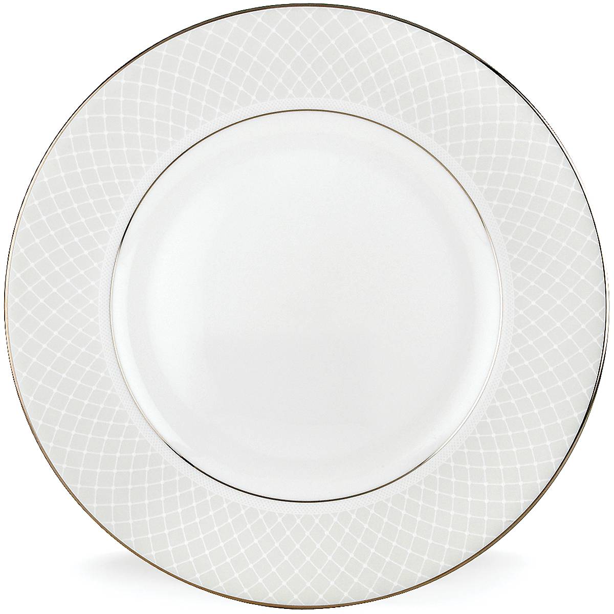 Platinum-Accented Bone China Dinner Plate | Venetian Lace