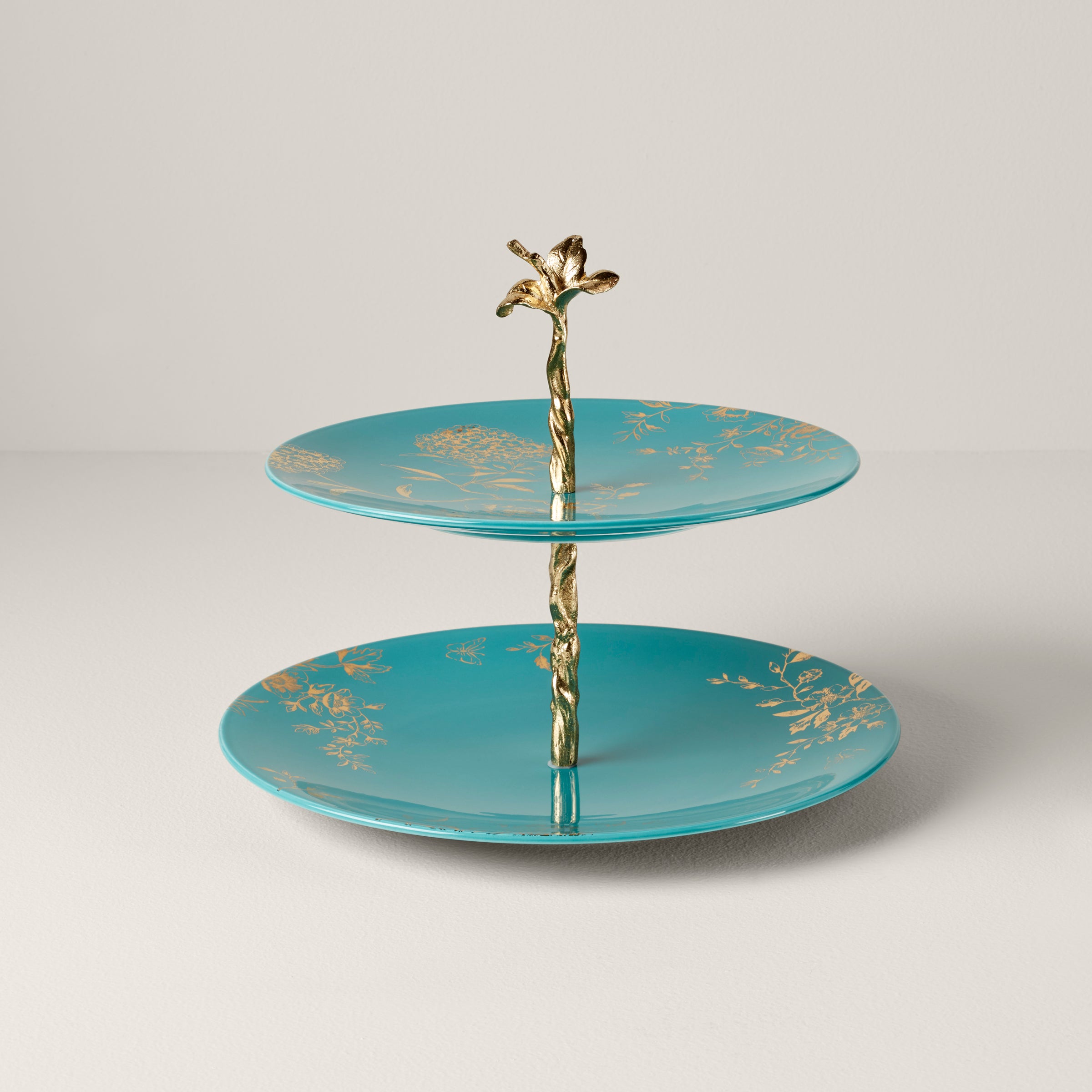 Floral 2-Tiered Serving Tray for Pastries & Desserts | Sprig & Vine