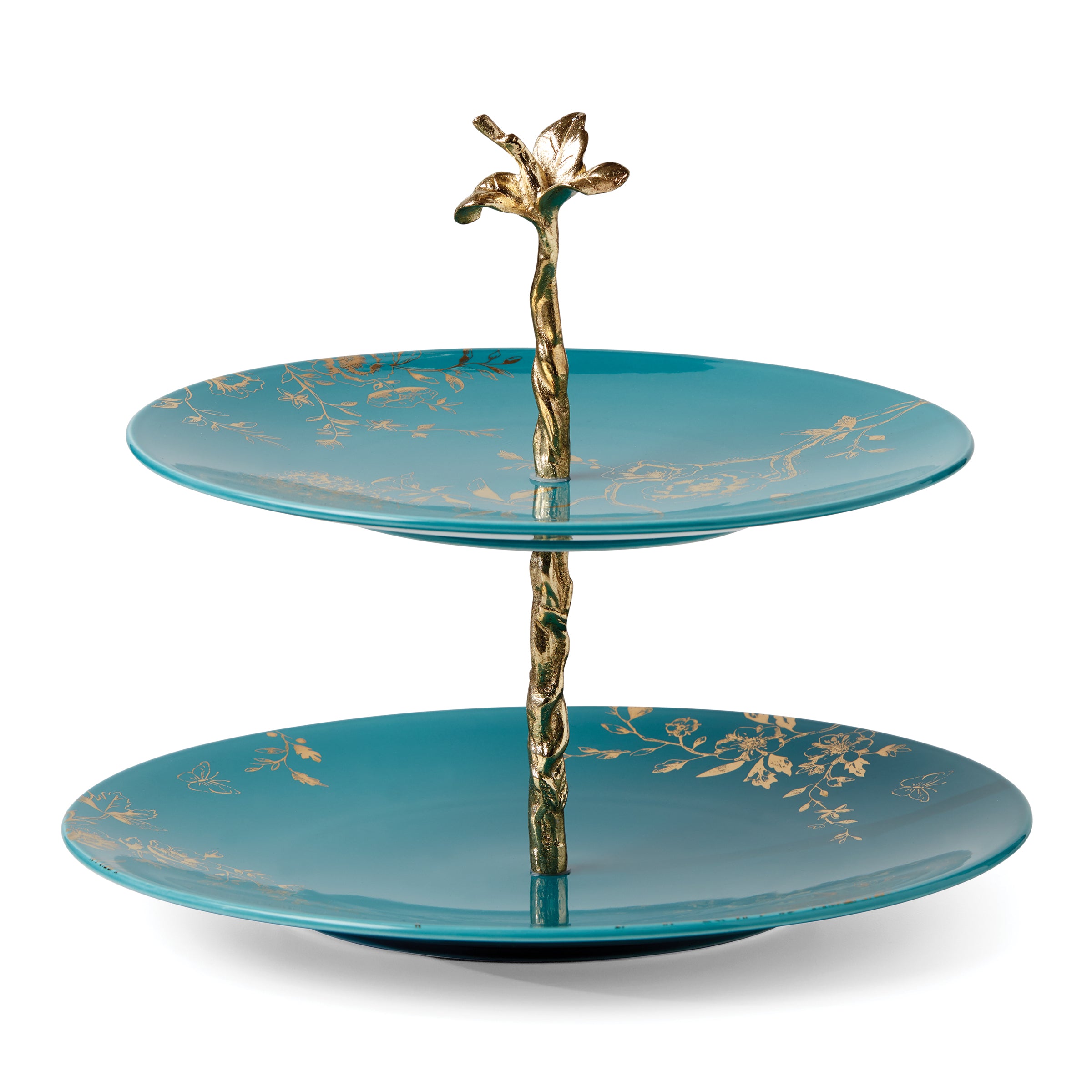 Floral 2-Tiered Serving Tray for Pastries & Desserts | Sprig & Vine