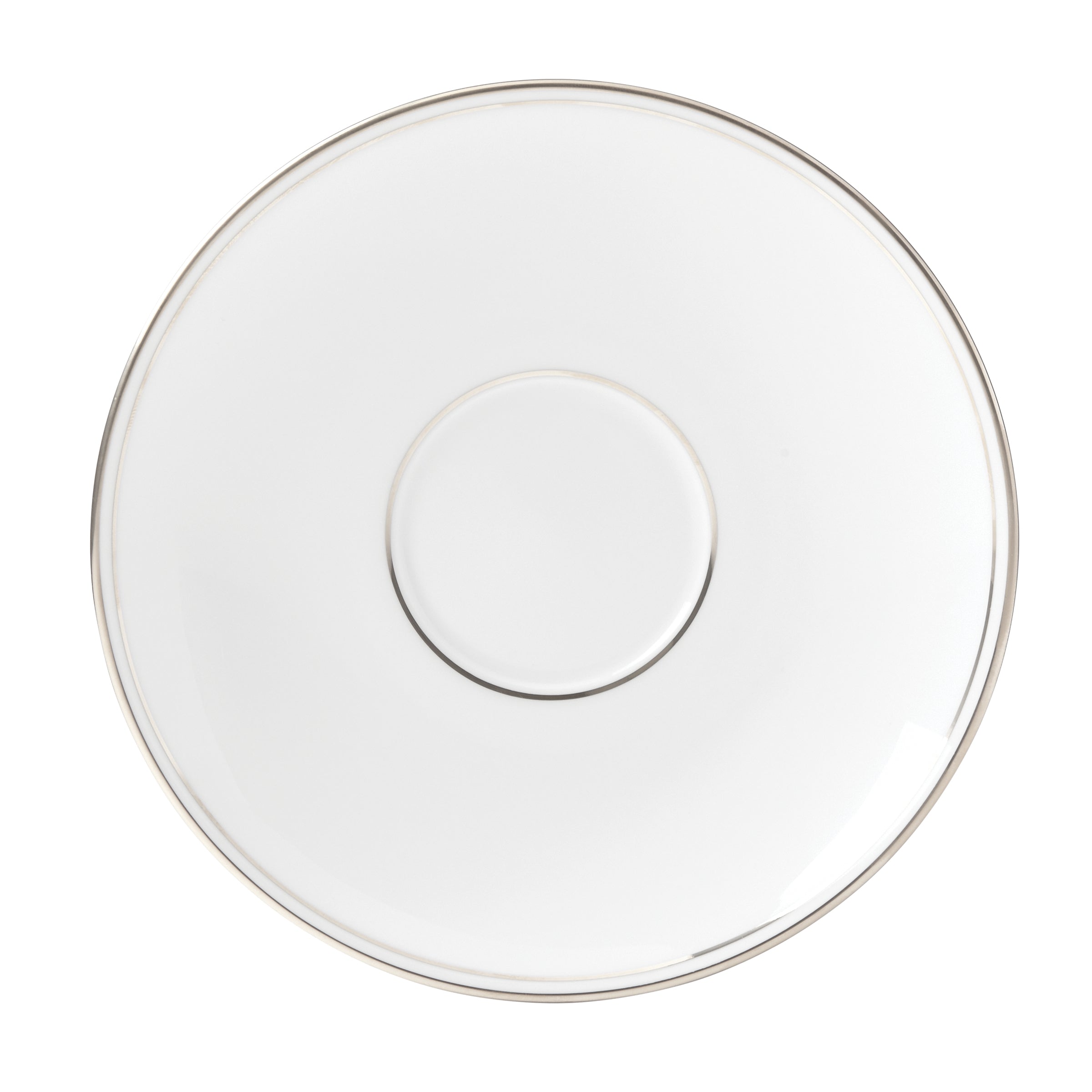 Platinum Accented Bone China Tea Saucer | Federal Platinum Coupe