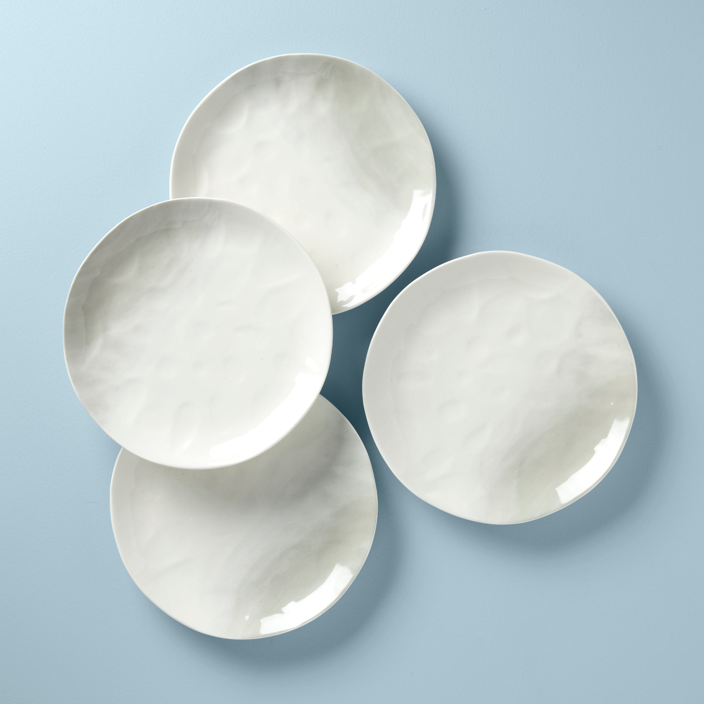 Porcelain Dinner Plates Set of 4 with Watercolor Design | Oyster Bay