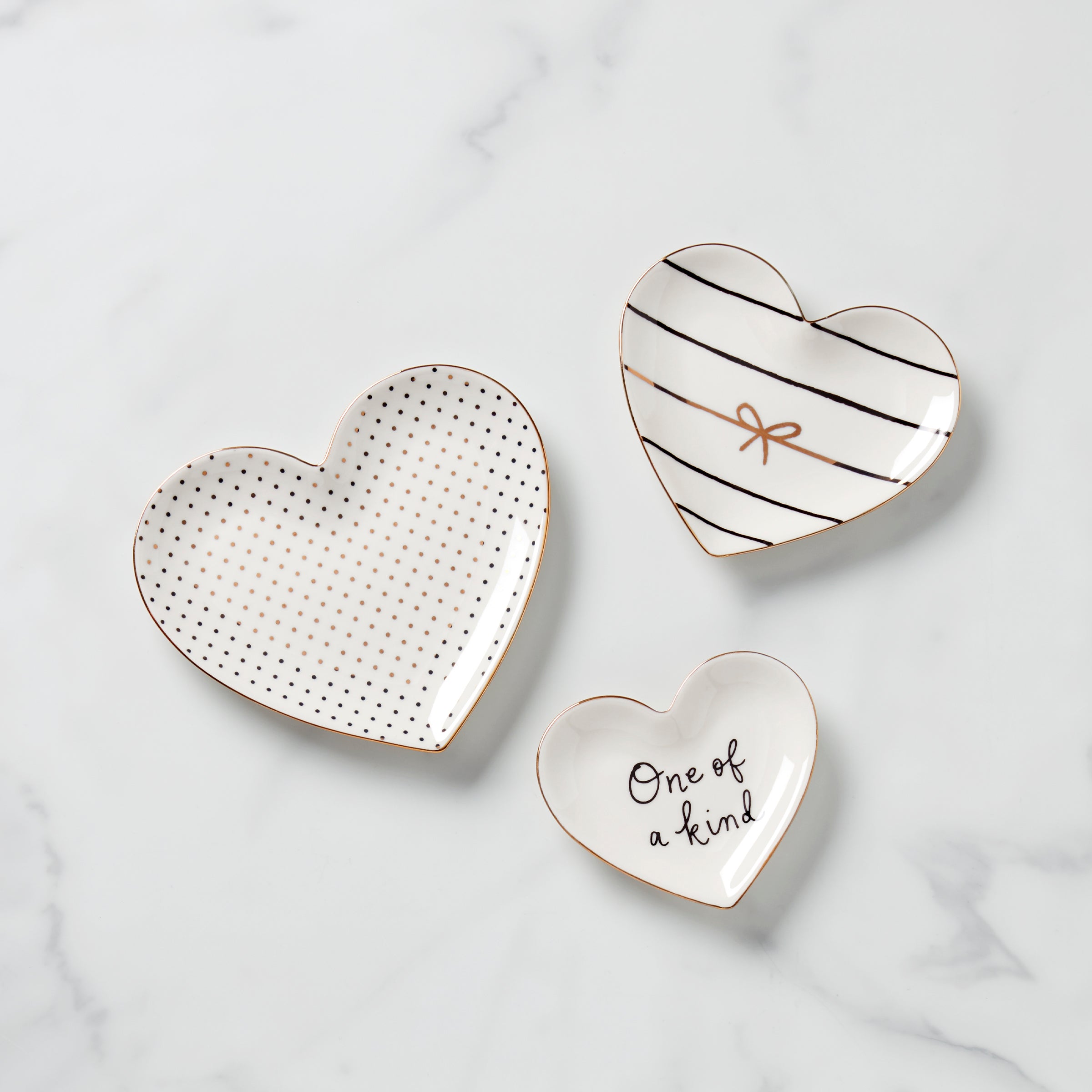 Heart-Shaped Jewelry Dish Set - 3 Stackable Trinket Trays | Charmed Life