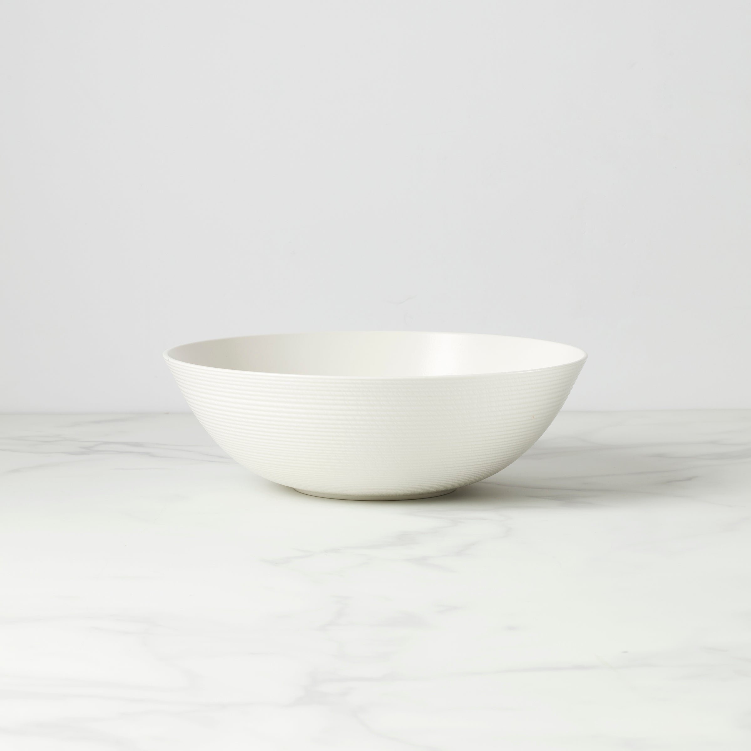 White Porcelain Serving Bowl with Textured Design | LX Collective