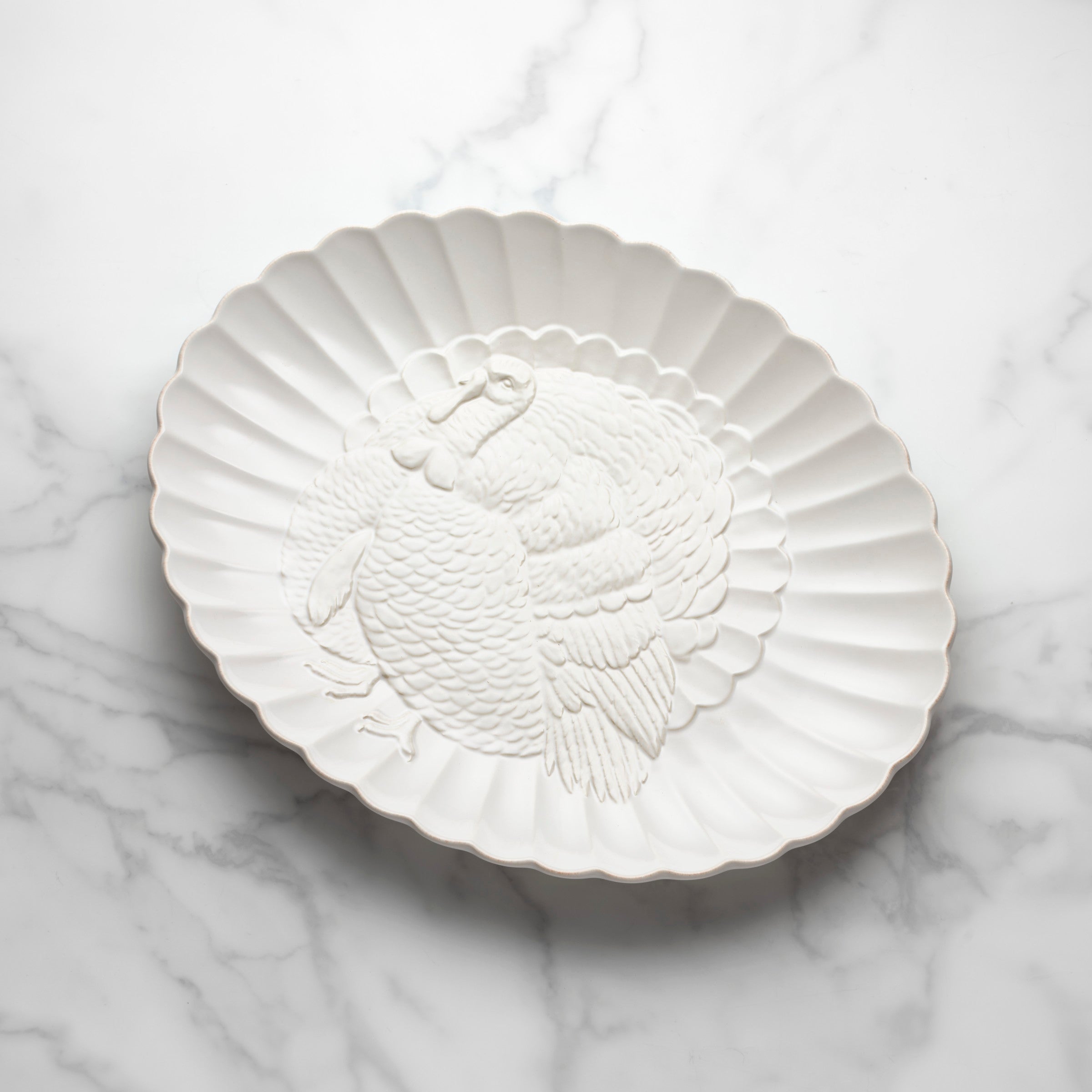 French Country Turkey Platter - Scalloped Design & Dishwasher Safe