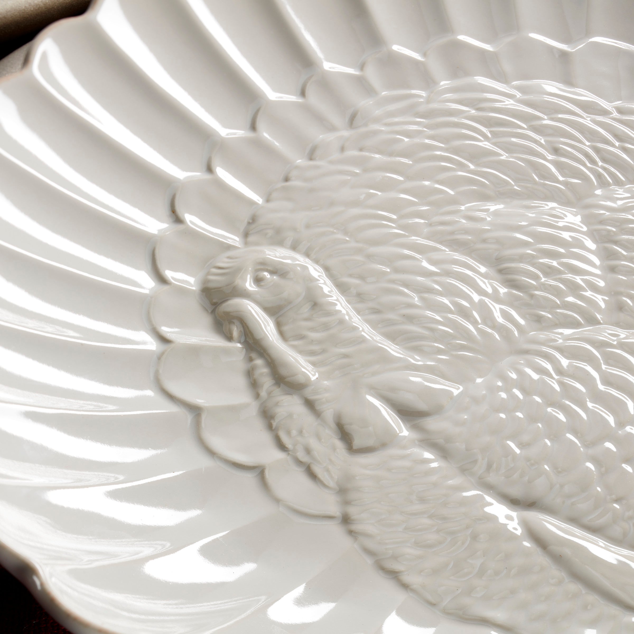 French Country Turkey Platter - Scalloped Design & Dishwasher Safe