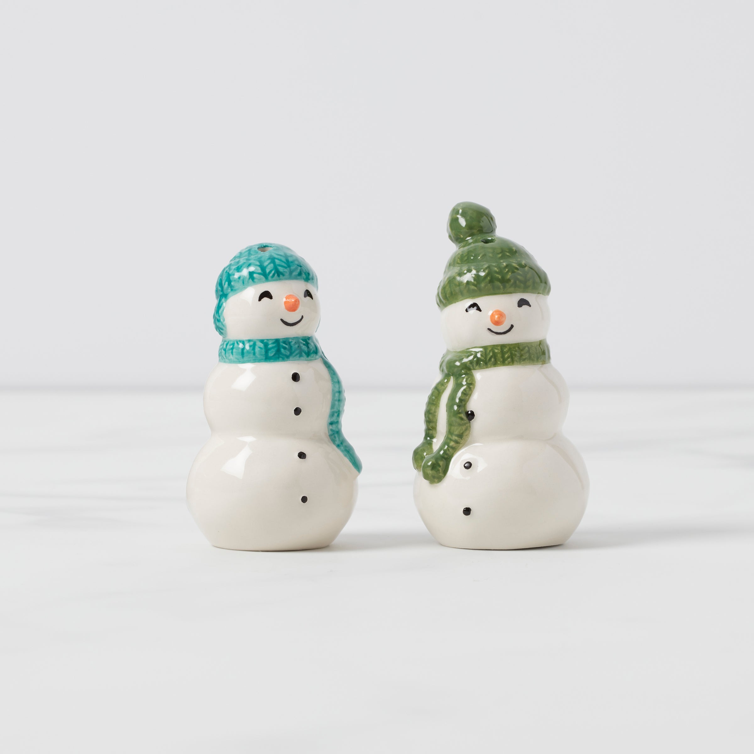 Snowman Salt & Pepper Shakers Set - Winter-Themed Stoneware | Balsam Lane