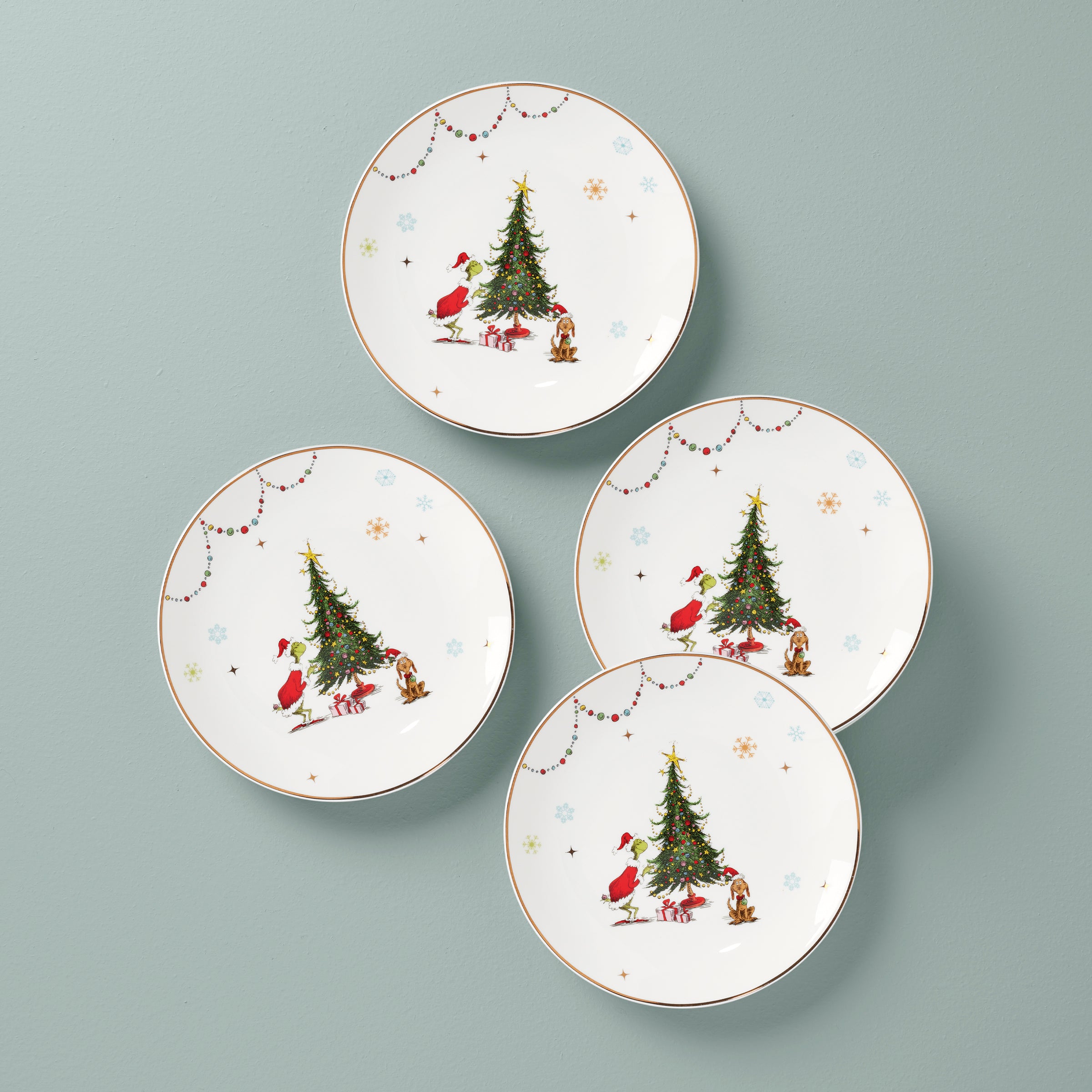 Grinch Christmas Dinner Plates - Set of 4 | Merry Grinchmas
