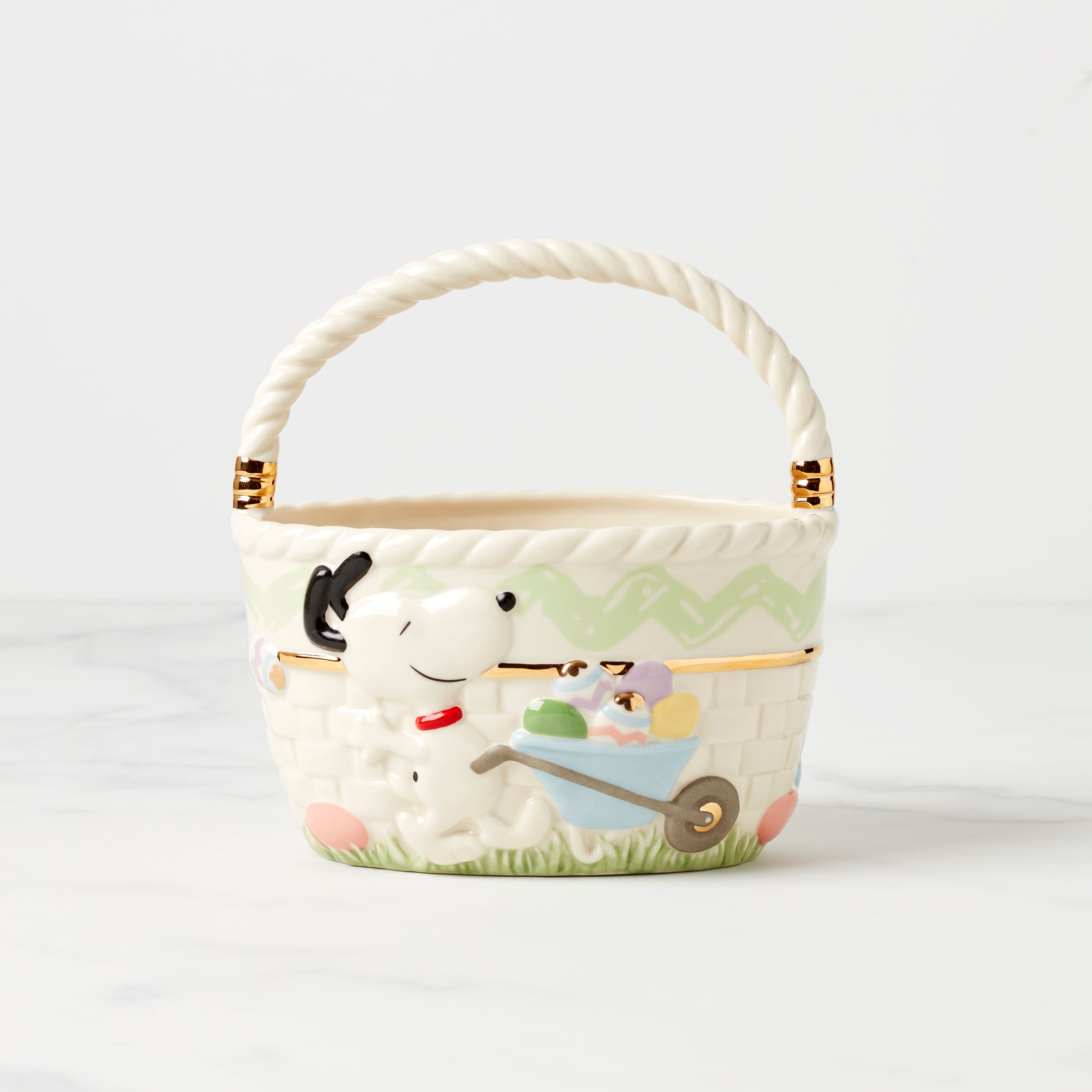 Porcelain Easter Basket with Snoopy & Woodstock | Peanuts Gift