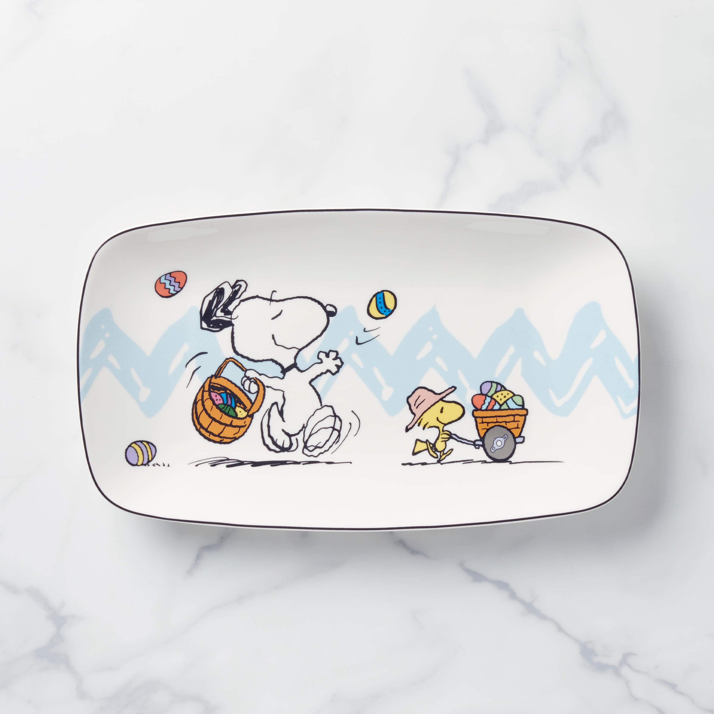 Easter Serving Tray with Snoopy & Woodstock Design | Bunny Day Brunch