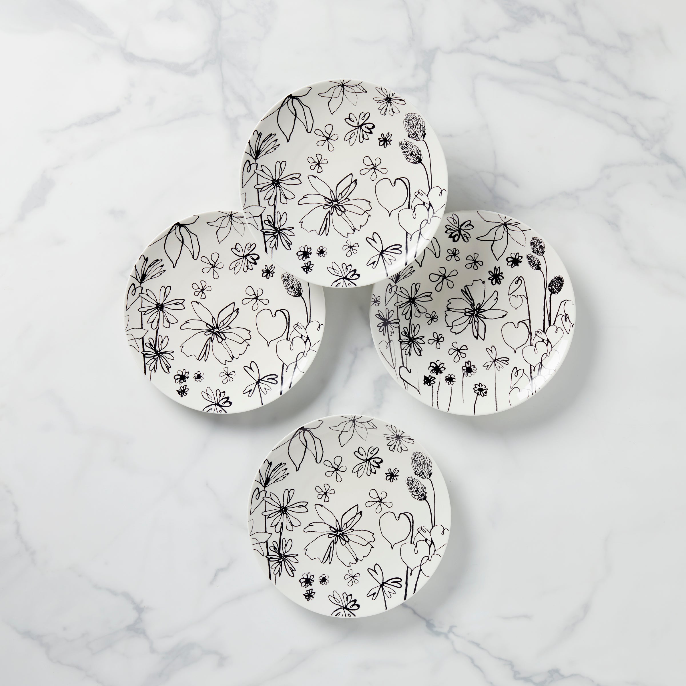 Black & White Doodle Accent Plates - Set of 4 | kate spade