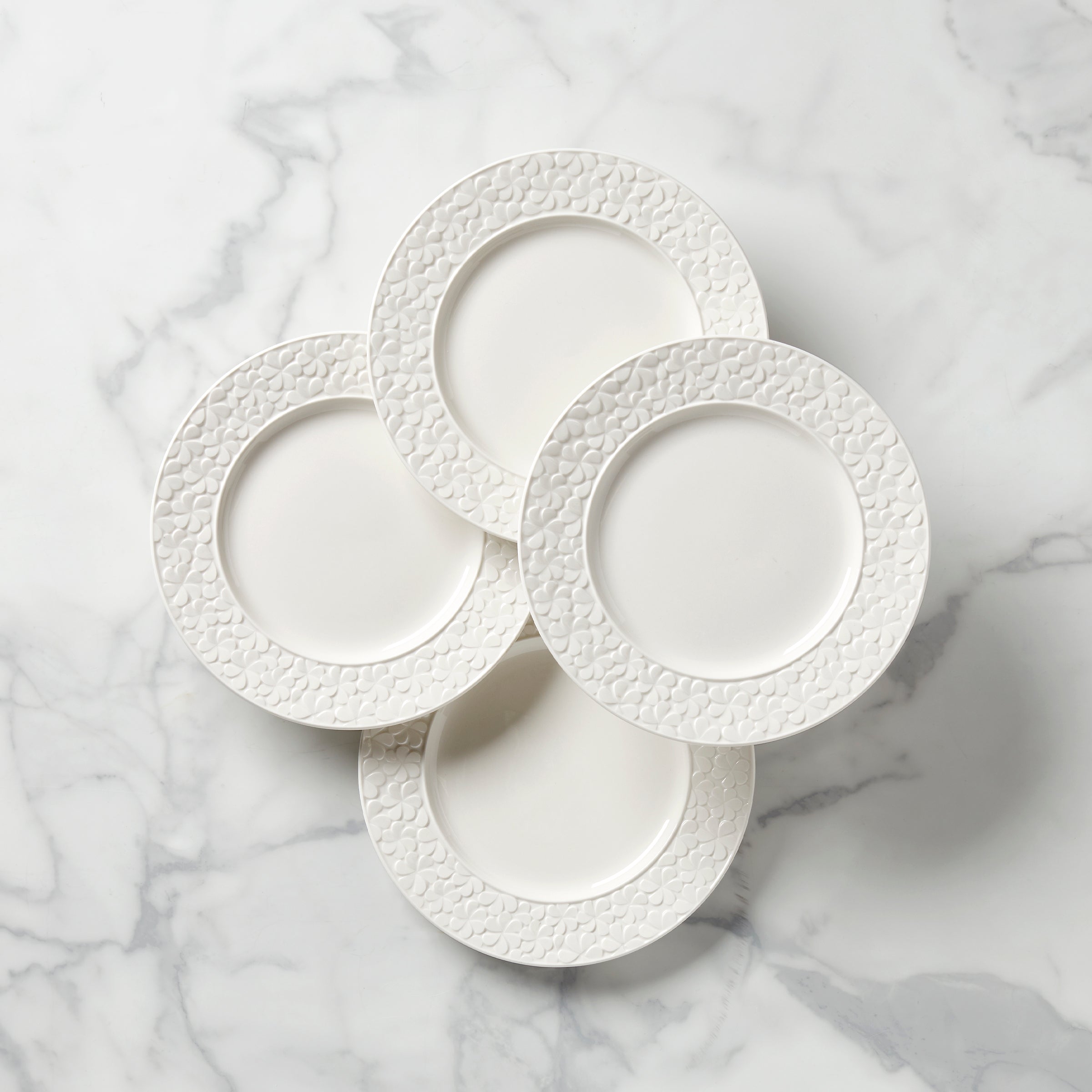 Floral Accent Plates Set of 4 - Porcelain Dinnerware | Blossom Lane