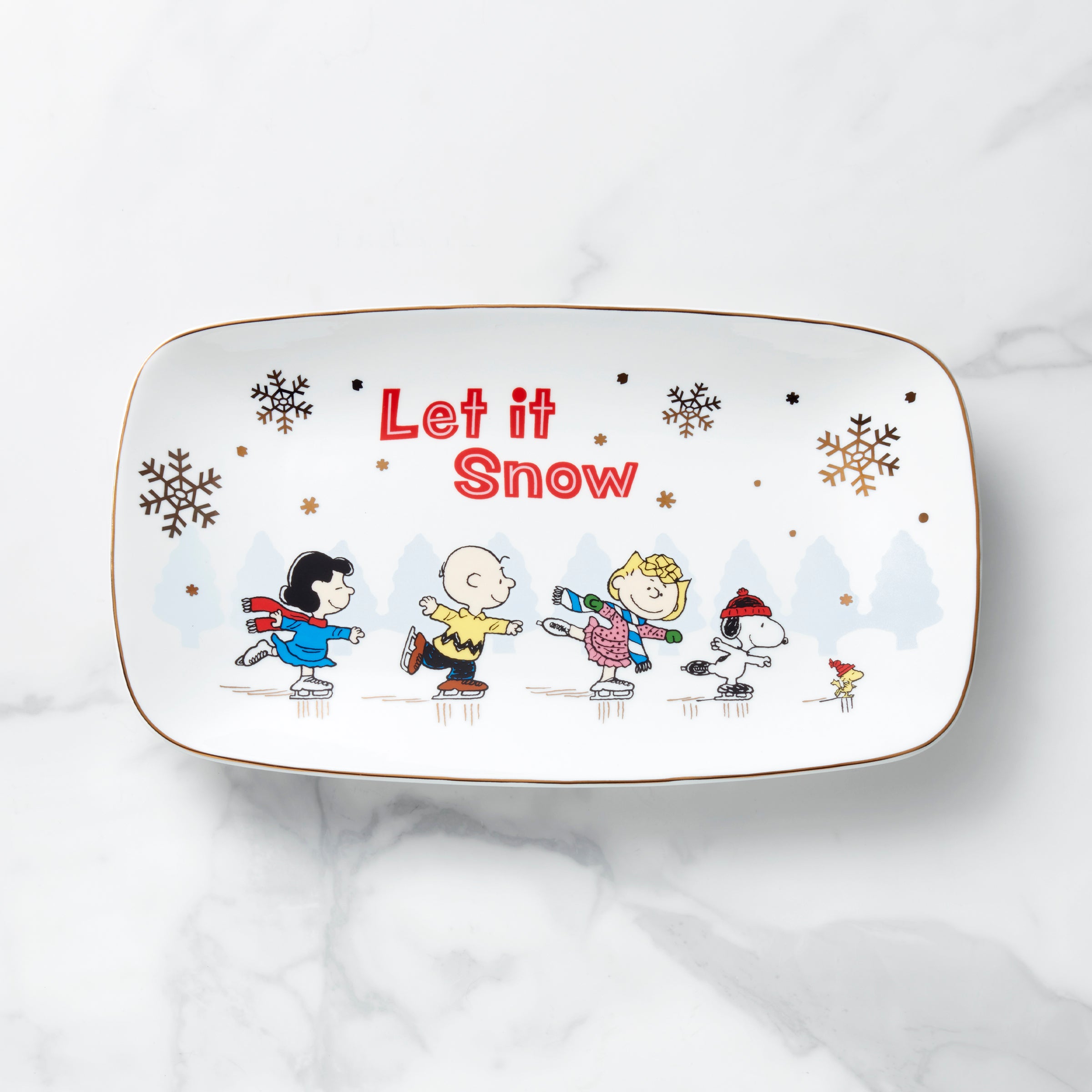 Peanuts Snoopy Skating Appetizer Tray for Holidays | Woodstock