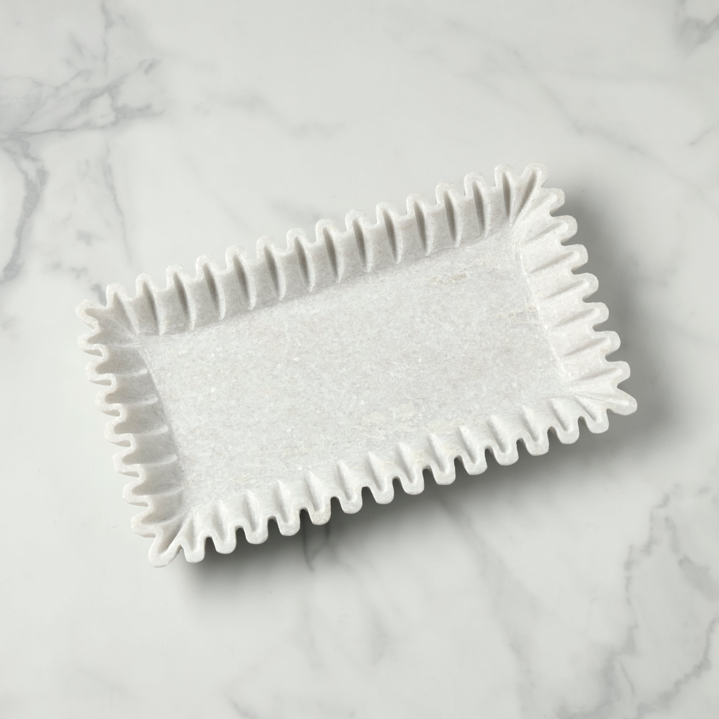 Handcrafted Wavy Marble Platter | Waterloo Artisan