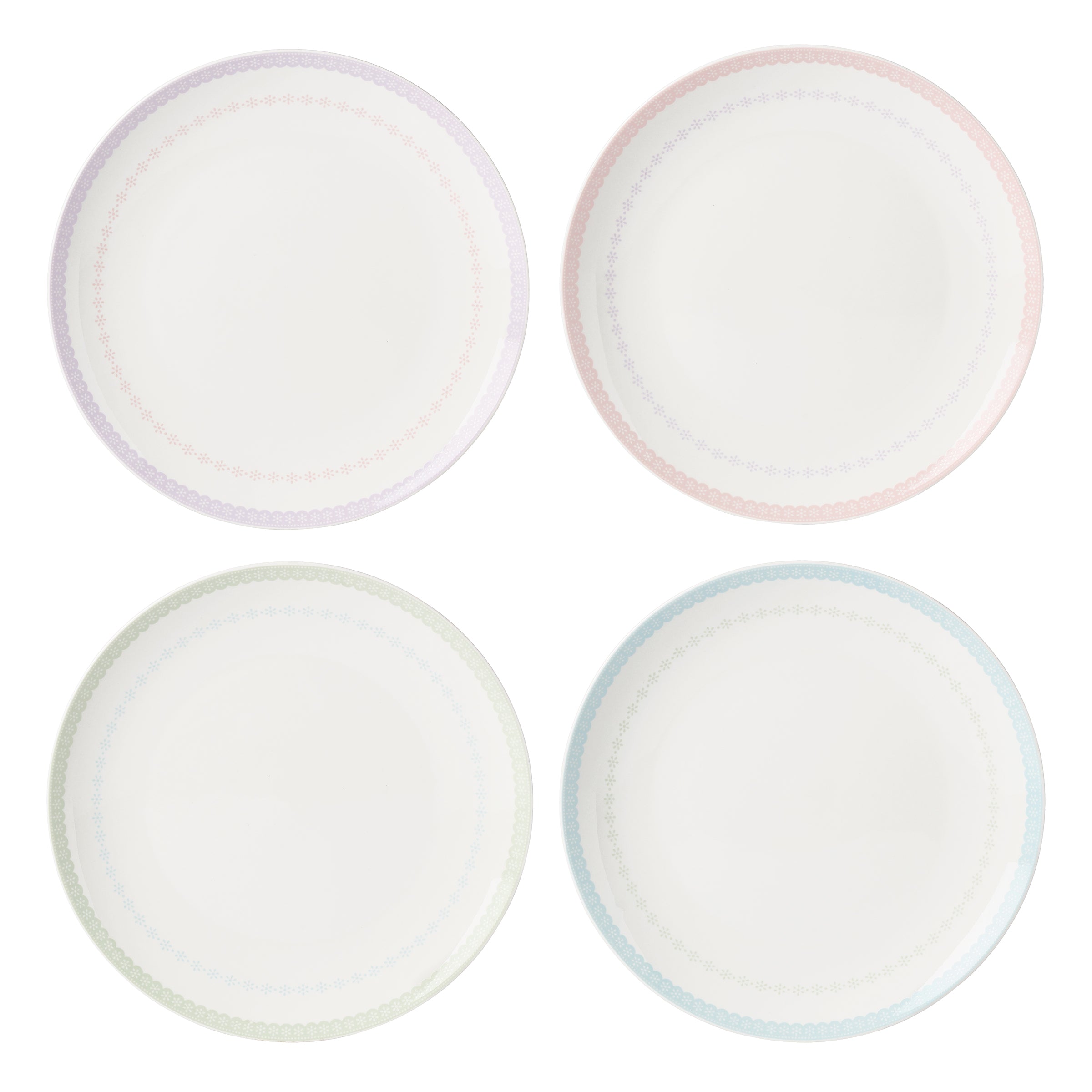 Easter Bunny Dinner Plates Set of 4 - Porcelain Pastel Spring Collection