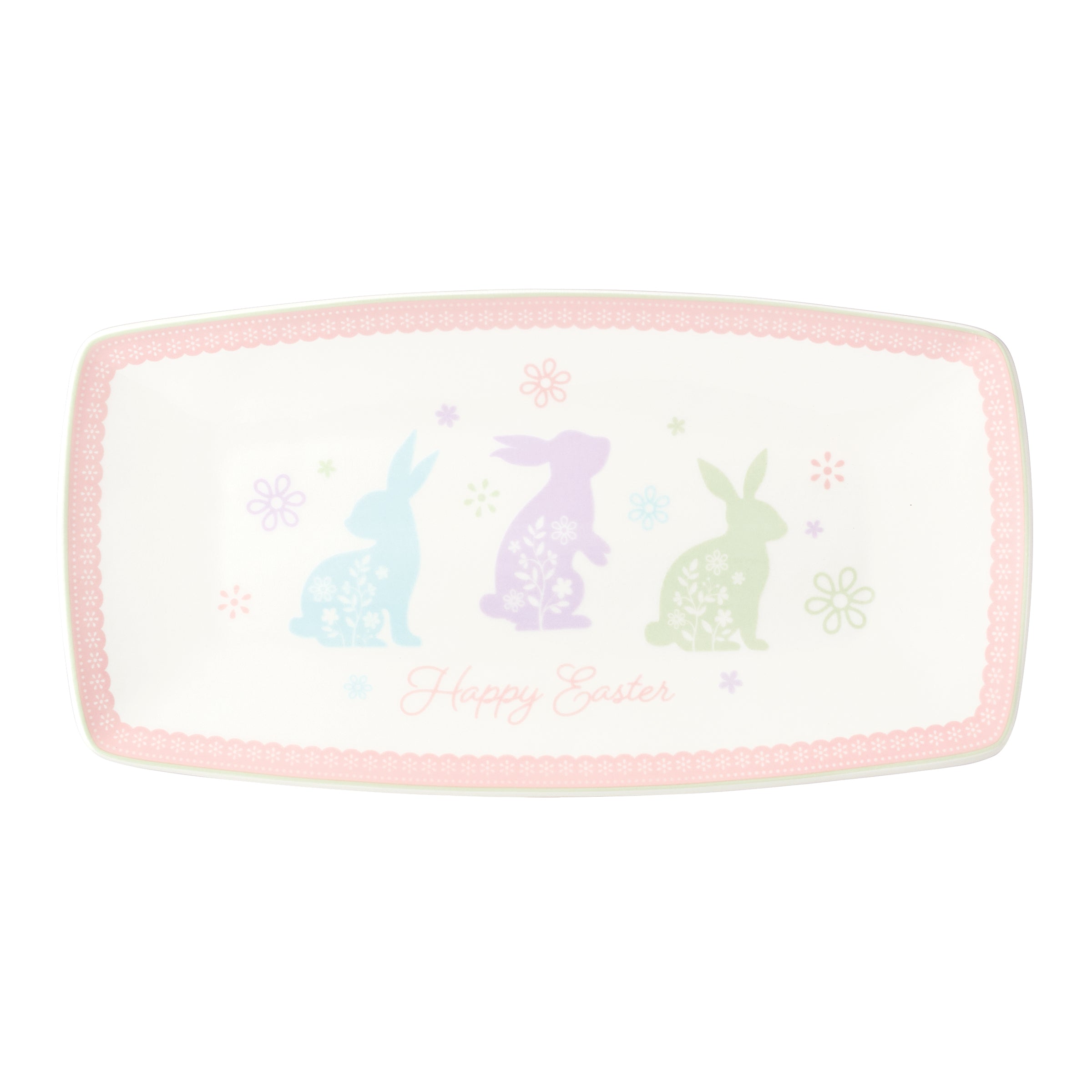 Porcelain Bunny Hors d'Oeuvres Tray for Easter | Bunny Hop Collection