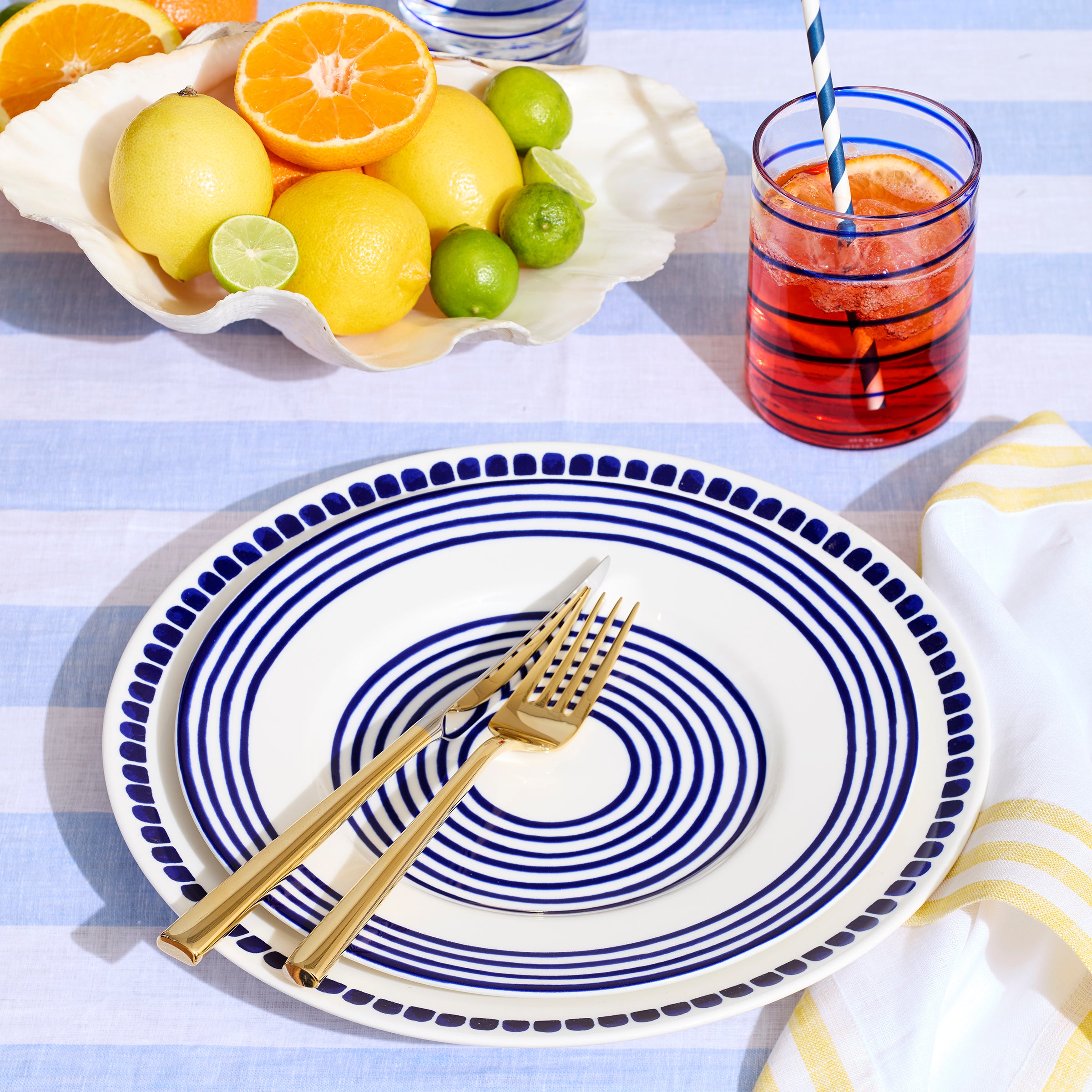 Blue Accent Plate | Microwave & Dishwasher Safe Ceramic | Charlotte Street West