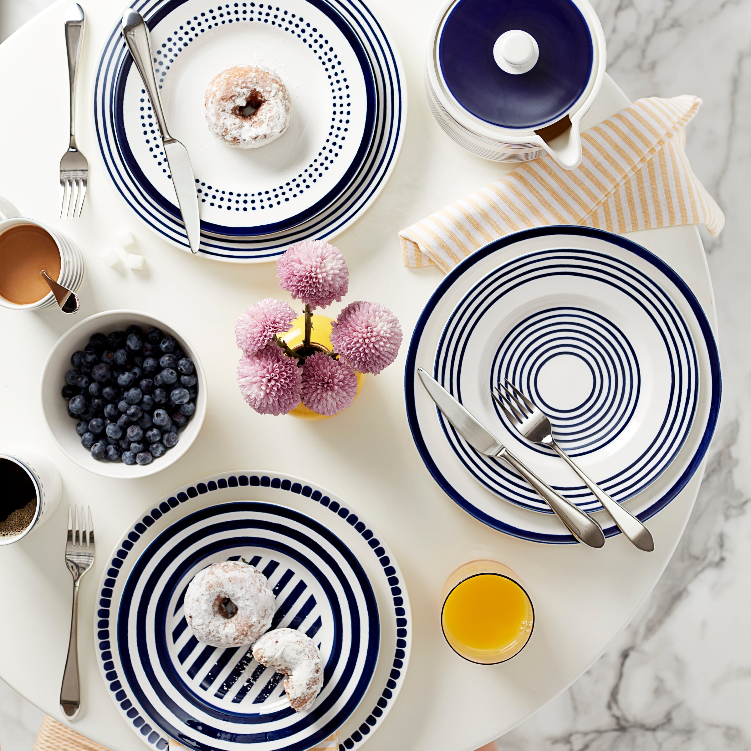 Blue Accent Plate | Microwave & Dishwasher Safe Ceramic | Charlotte Street West