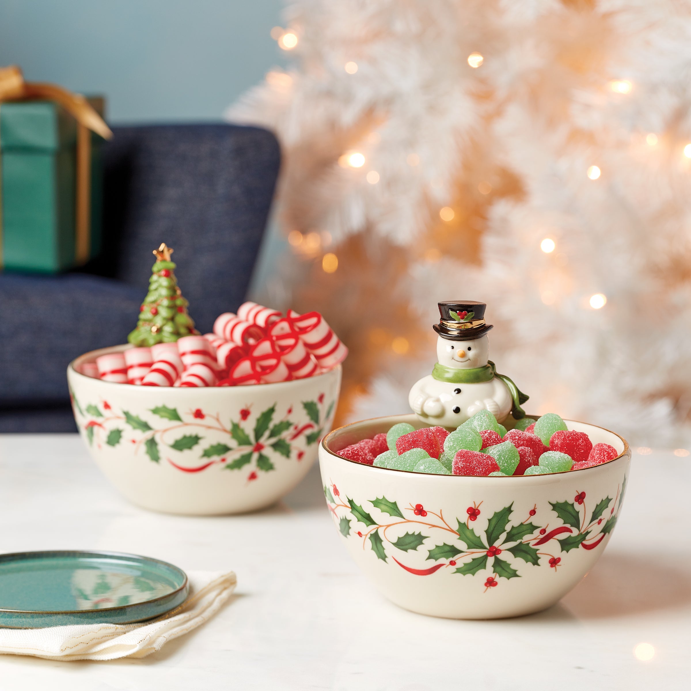 Holiday Snowman Candy Bowl for Christmas Treats | Festive Serving Dish