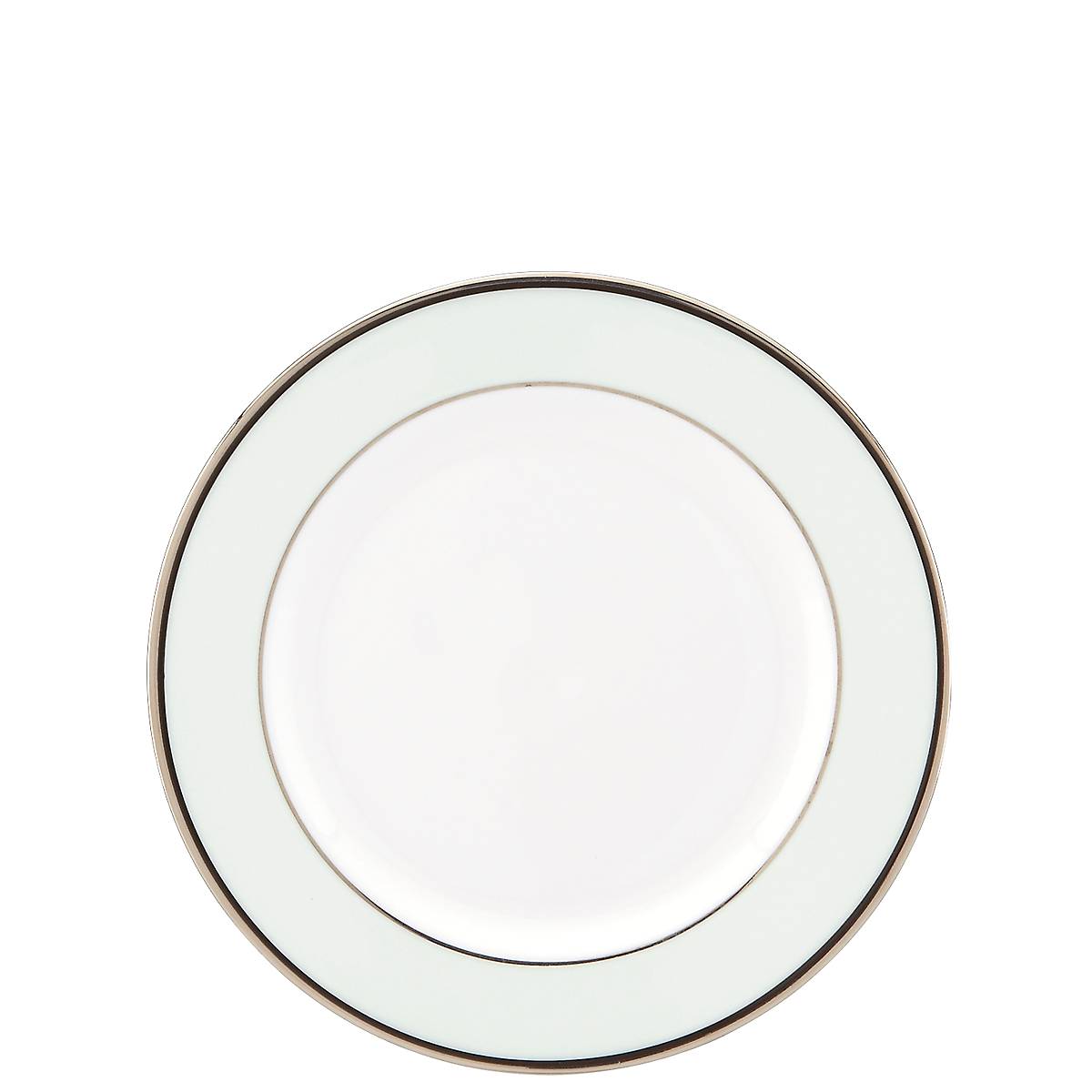 White Ceramic Bread Plate with Platinum Accents | Parker Place