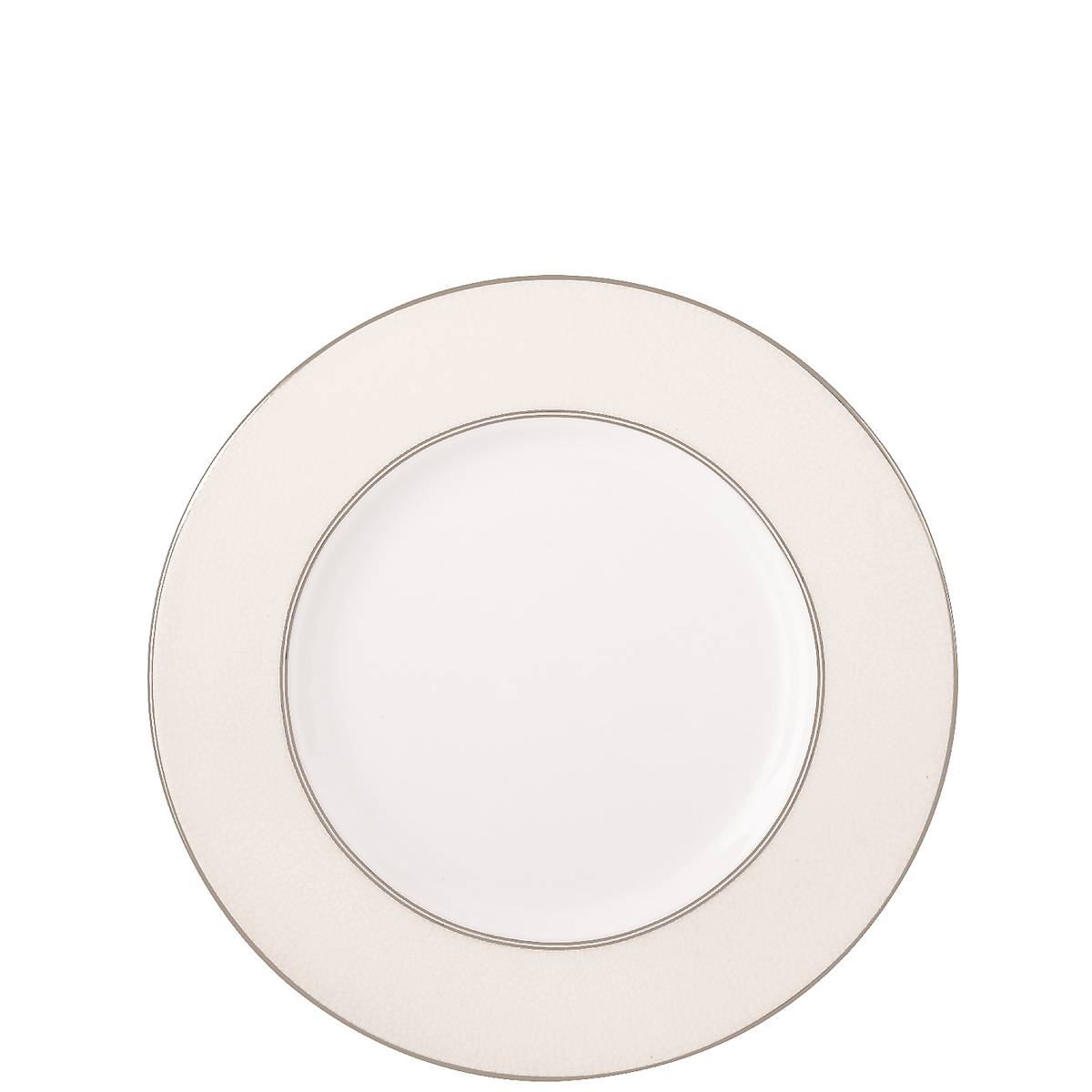 White Bone China Bread Plate with Platinum Accents | Kate Spade