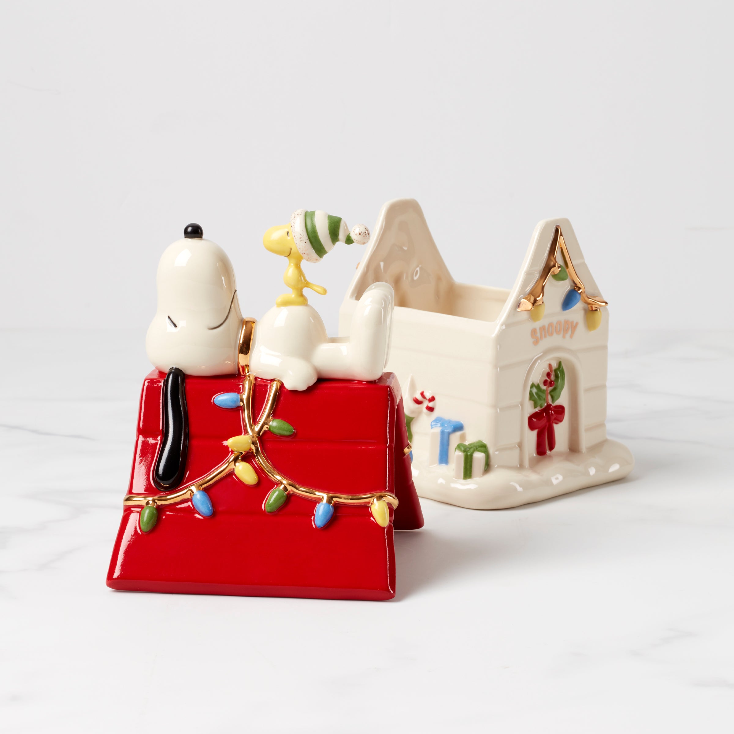 Snoopy Christmas Candy Dish with Woodstock | Peanuts Holiday Decor