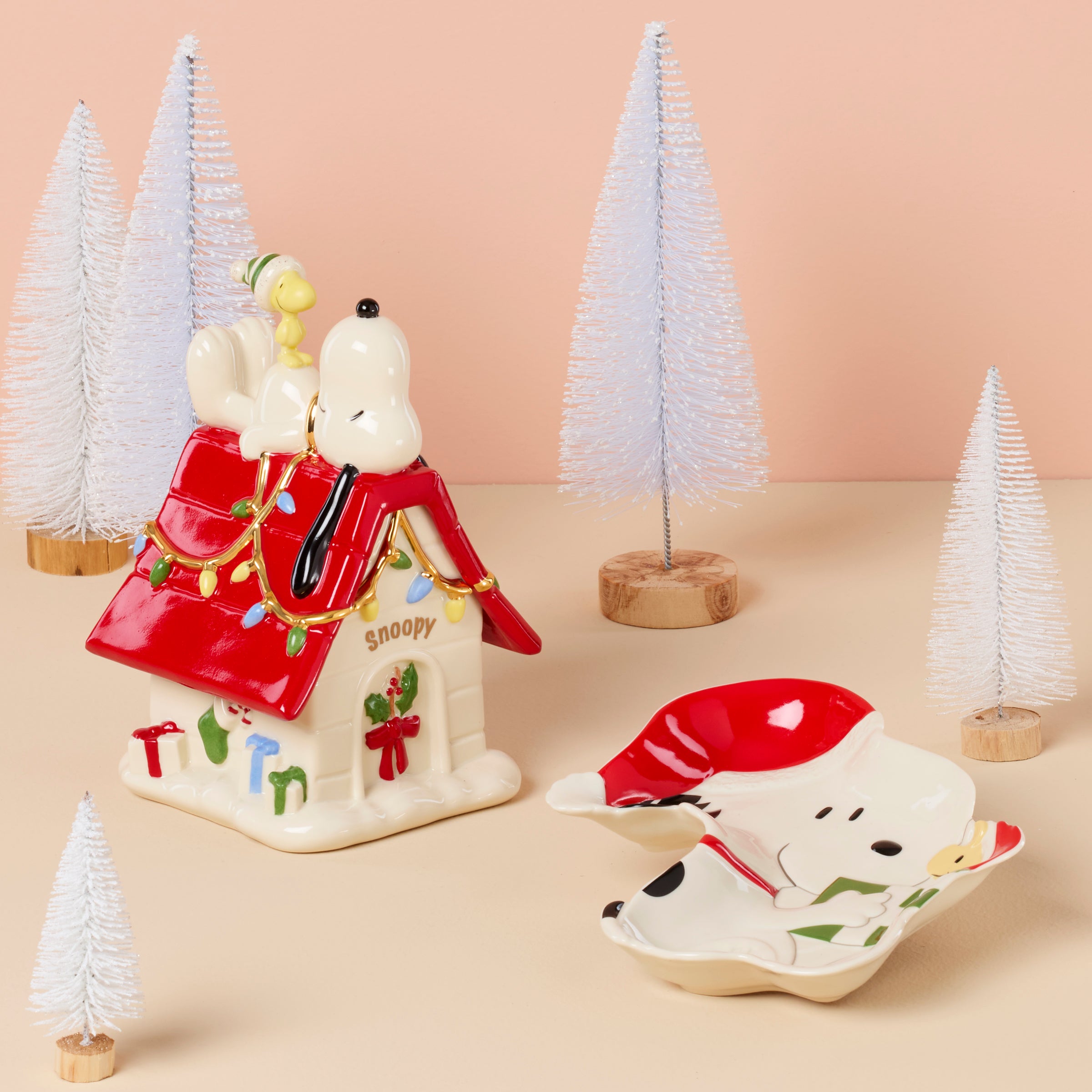 Snoopy Christmas Candy Dish with Woodstock | Peanuts Holiday Decor