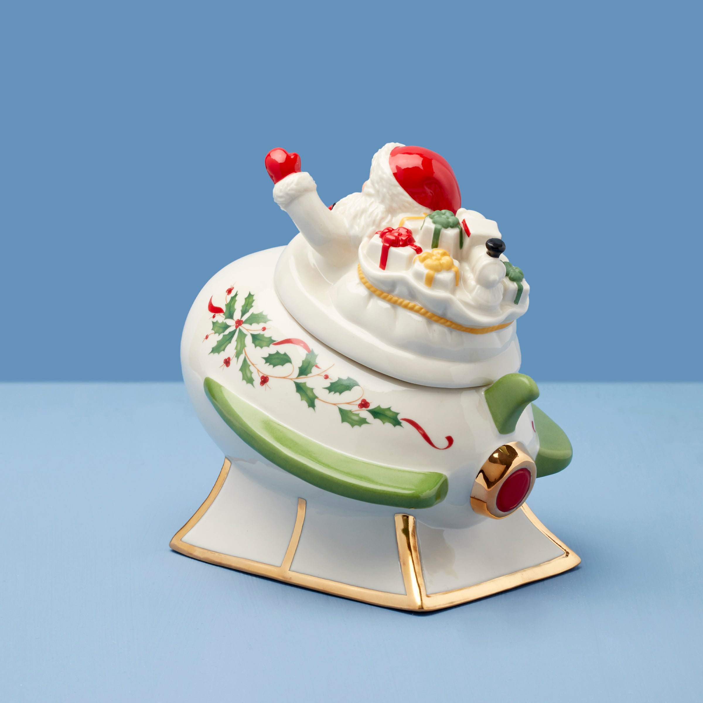 Santa Rocket Candy Dish for Christmas Table Decor | Holiday Dinnerware