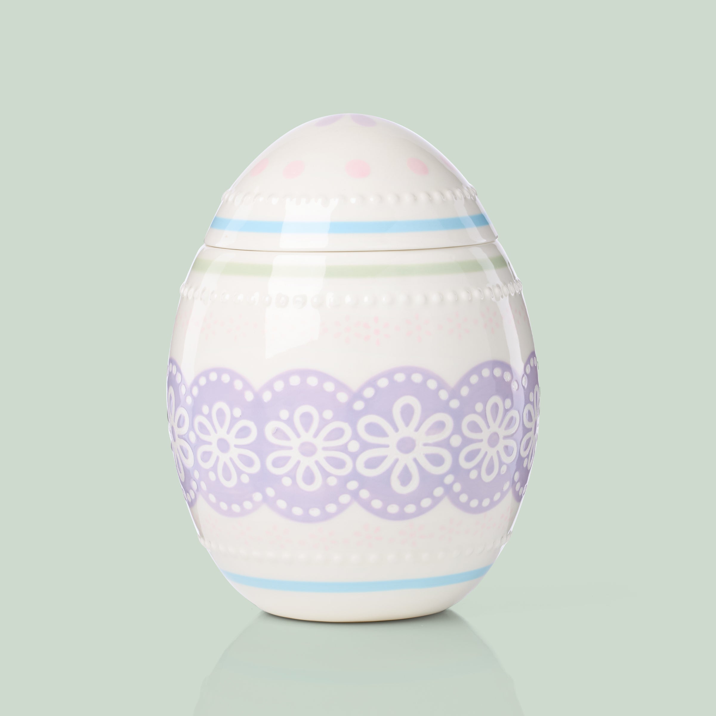 Porcelain Easter Egg Candy Jar for Spring Celebrations | Bunny Hop