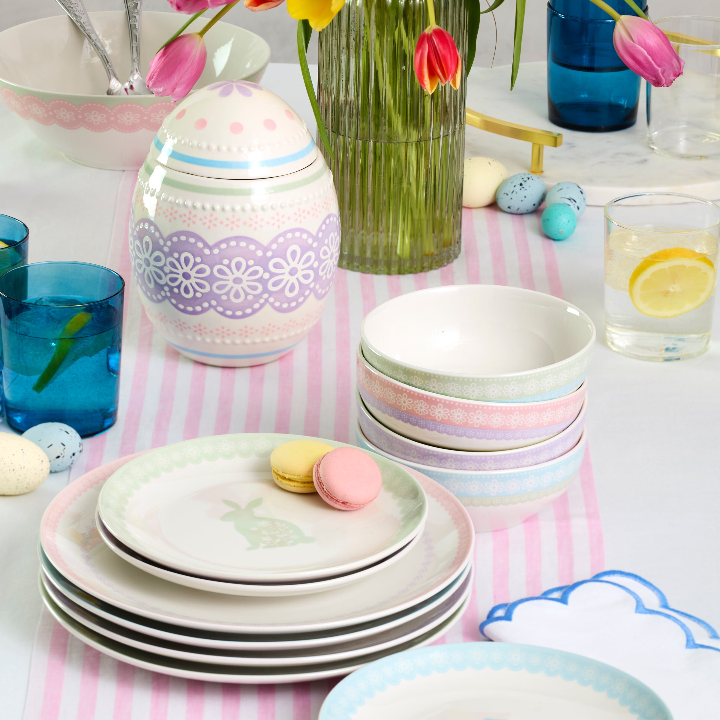 Porcelain Easter Egg Candy Jar for Spring Celebrations | Bunny Hop