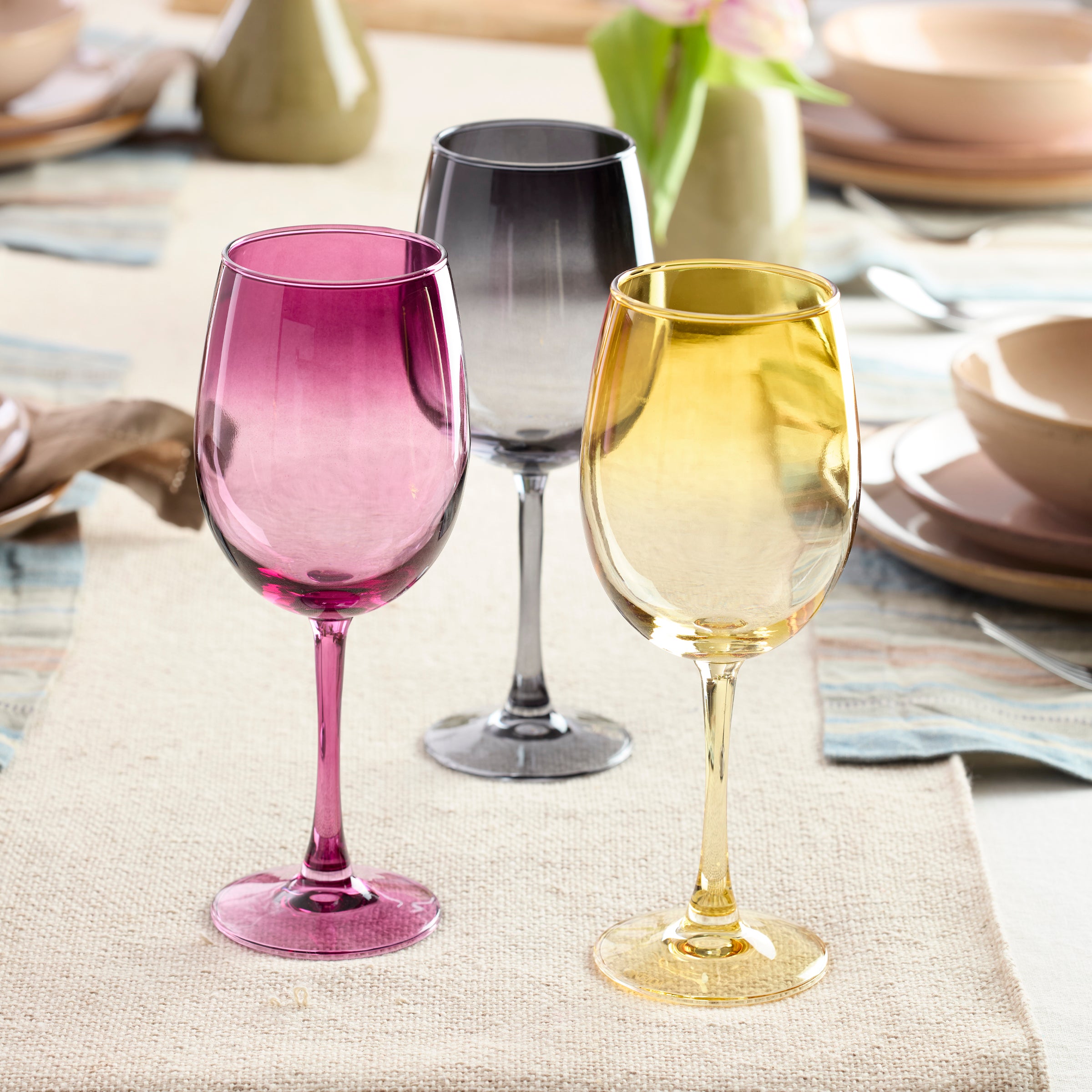 Ombre Wine Glasses Set of 4 for Cocktails & Brunch | Golden Hour
