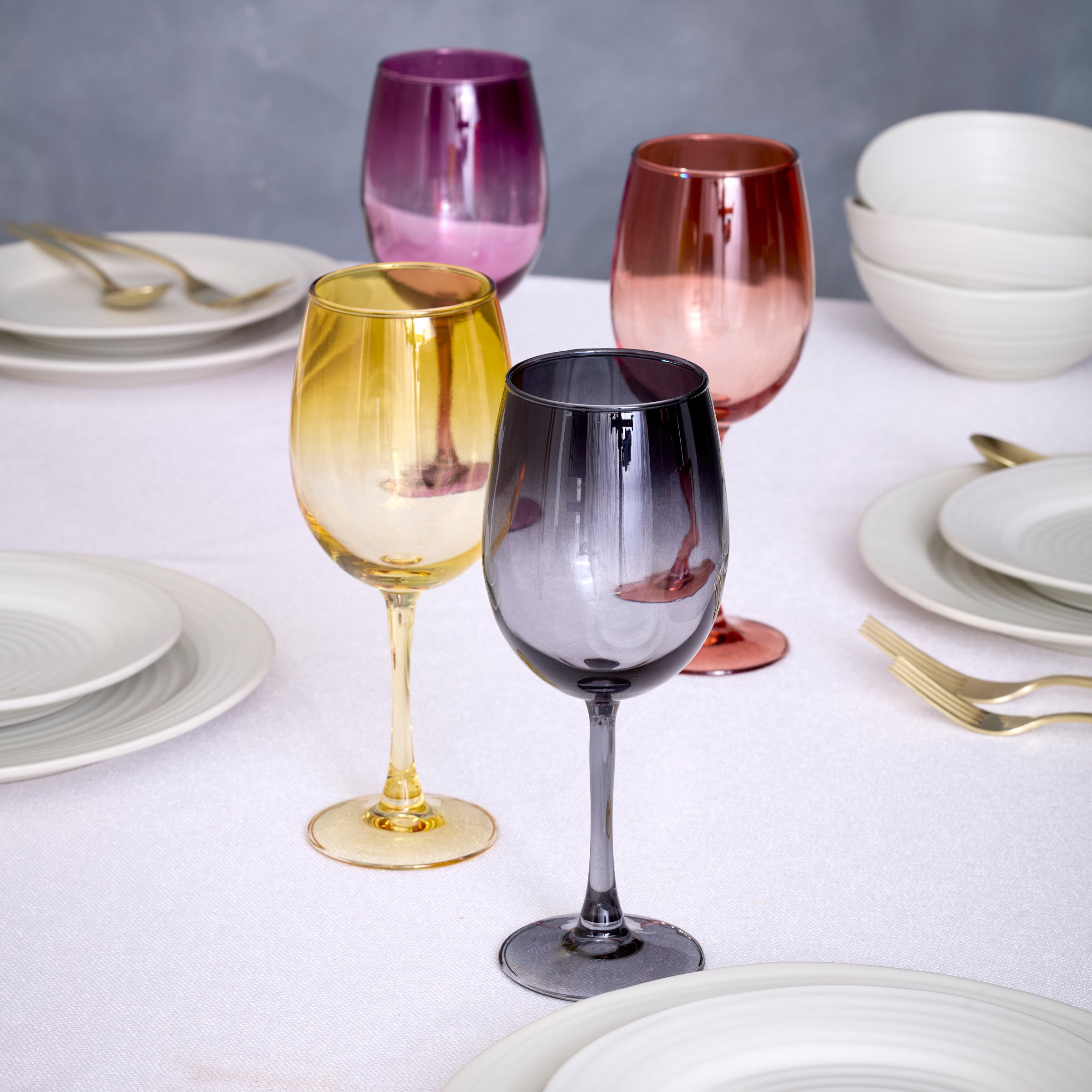 Ombre Wine Glasses Set of 4 for Cocktails & Brunch | Golden Hour