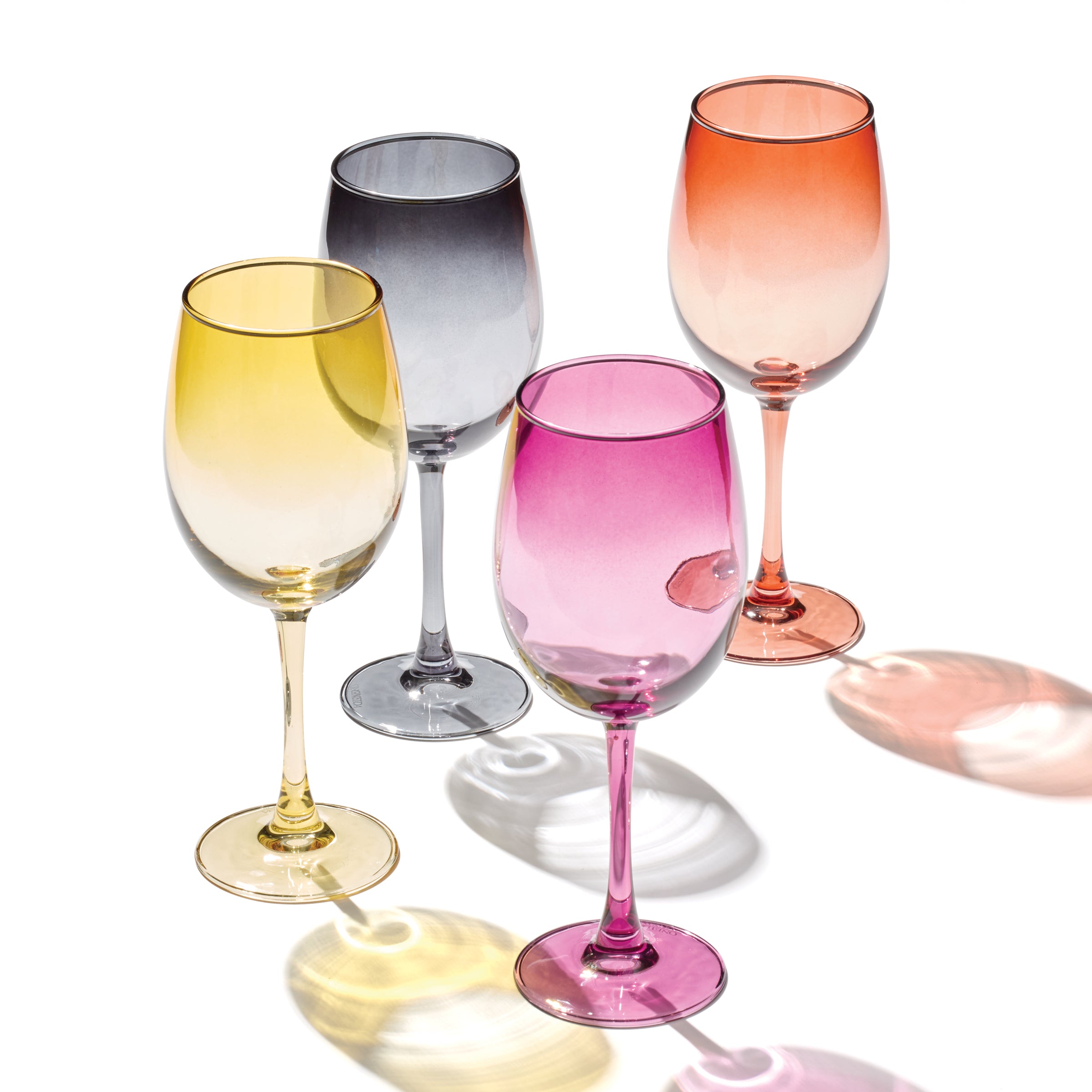 Ombre Wine Glasses Set of 4 for Cocktails & Brunch | Golden Hour