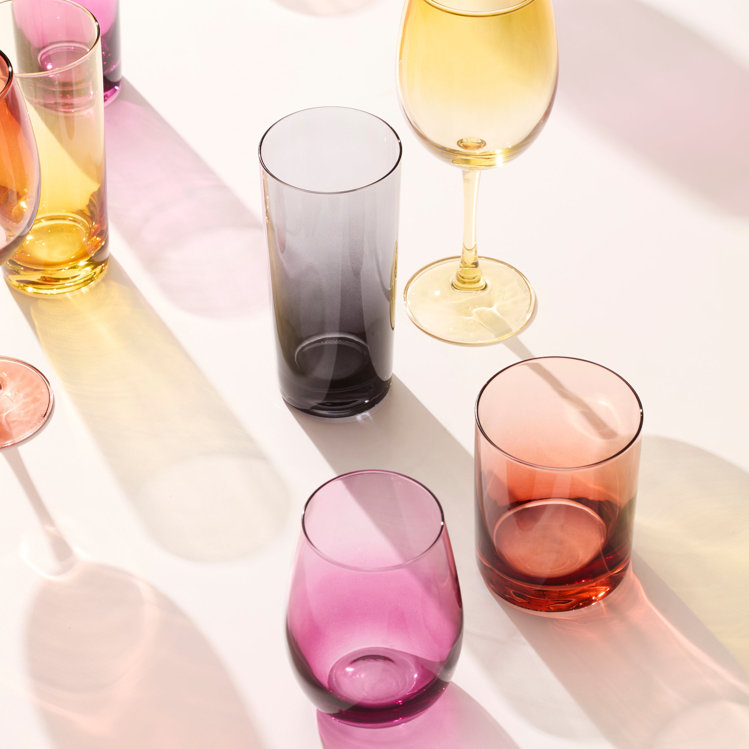 Ombre Wine Glasses Set of 4 for Cocktails & Brunch | Golden Hour