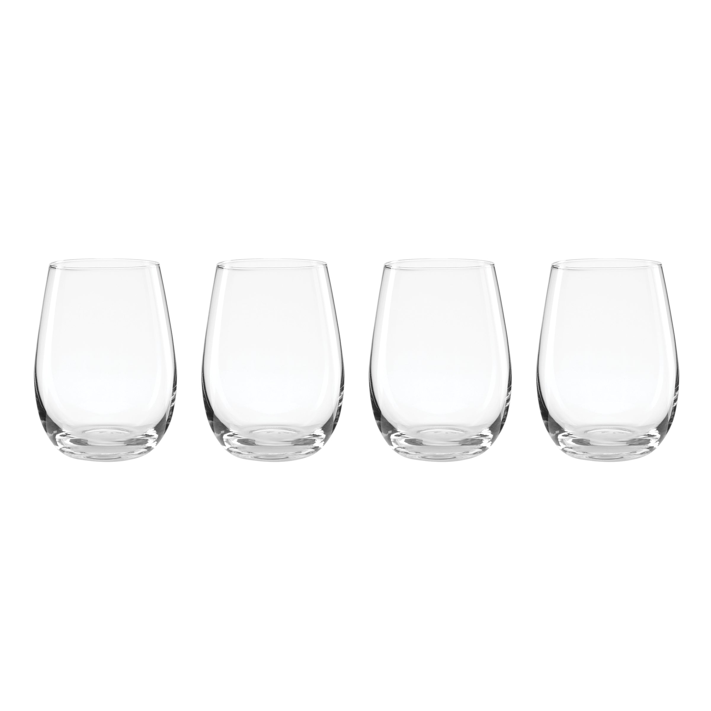 Stemless Wine Glasses Set of 4 for Red & White Wine | 5 O'Clock