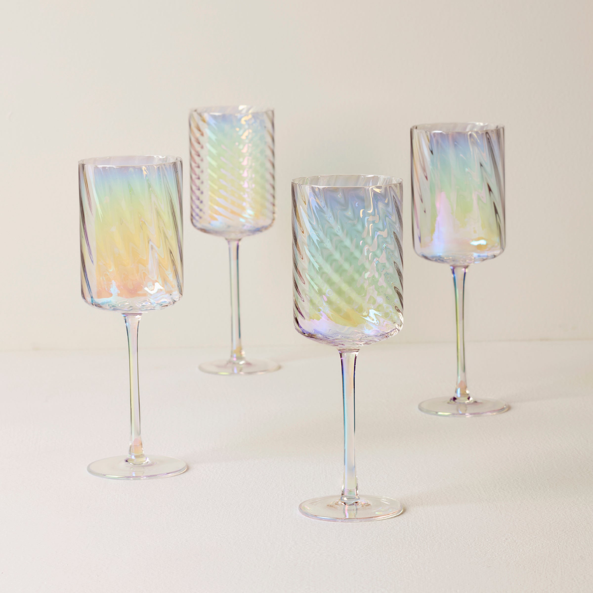 Iridescent White Wine Glasses Set of 4 | Tuscany Classics