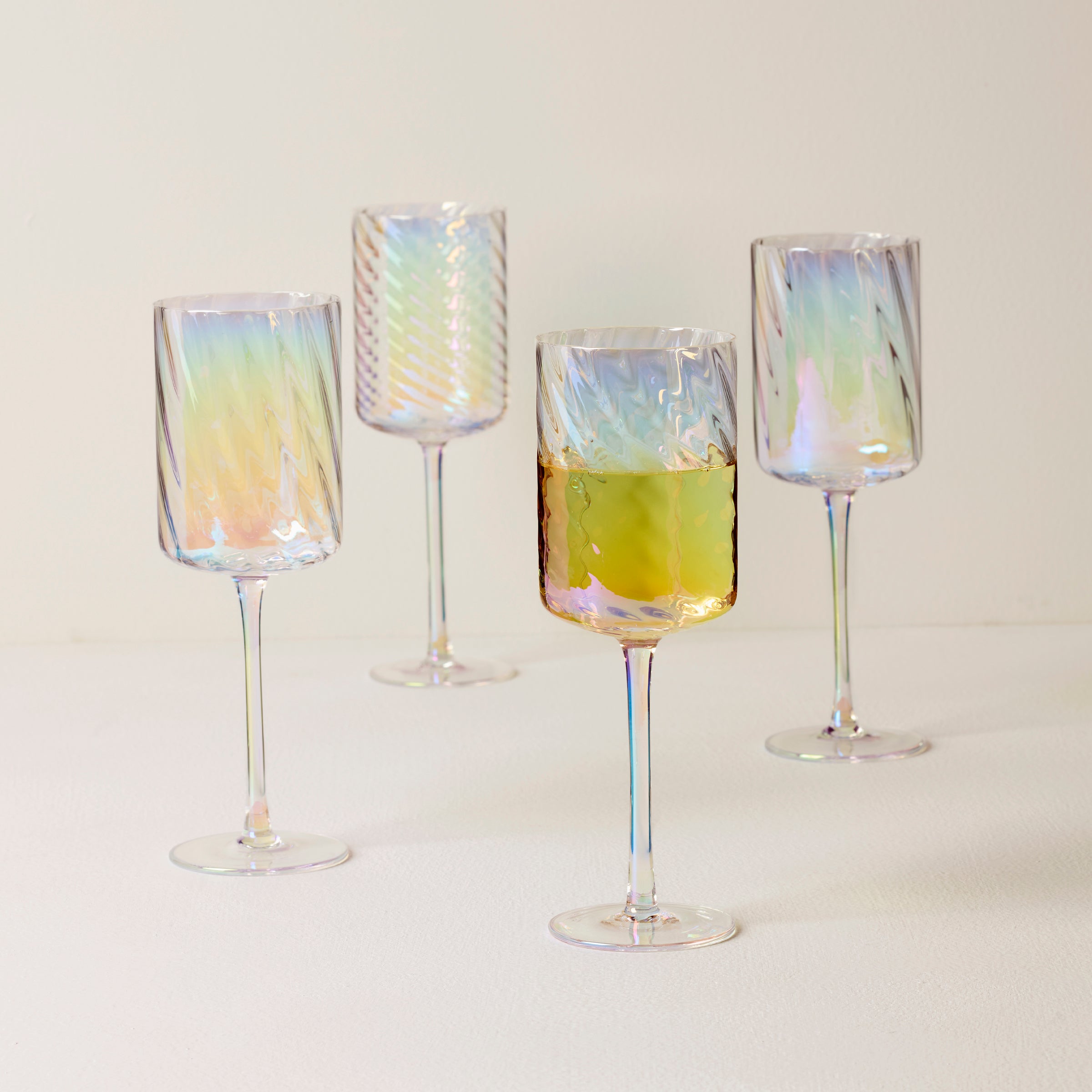 Iridescent White Wine Glasses Set of 4 | Tuscany Classics