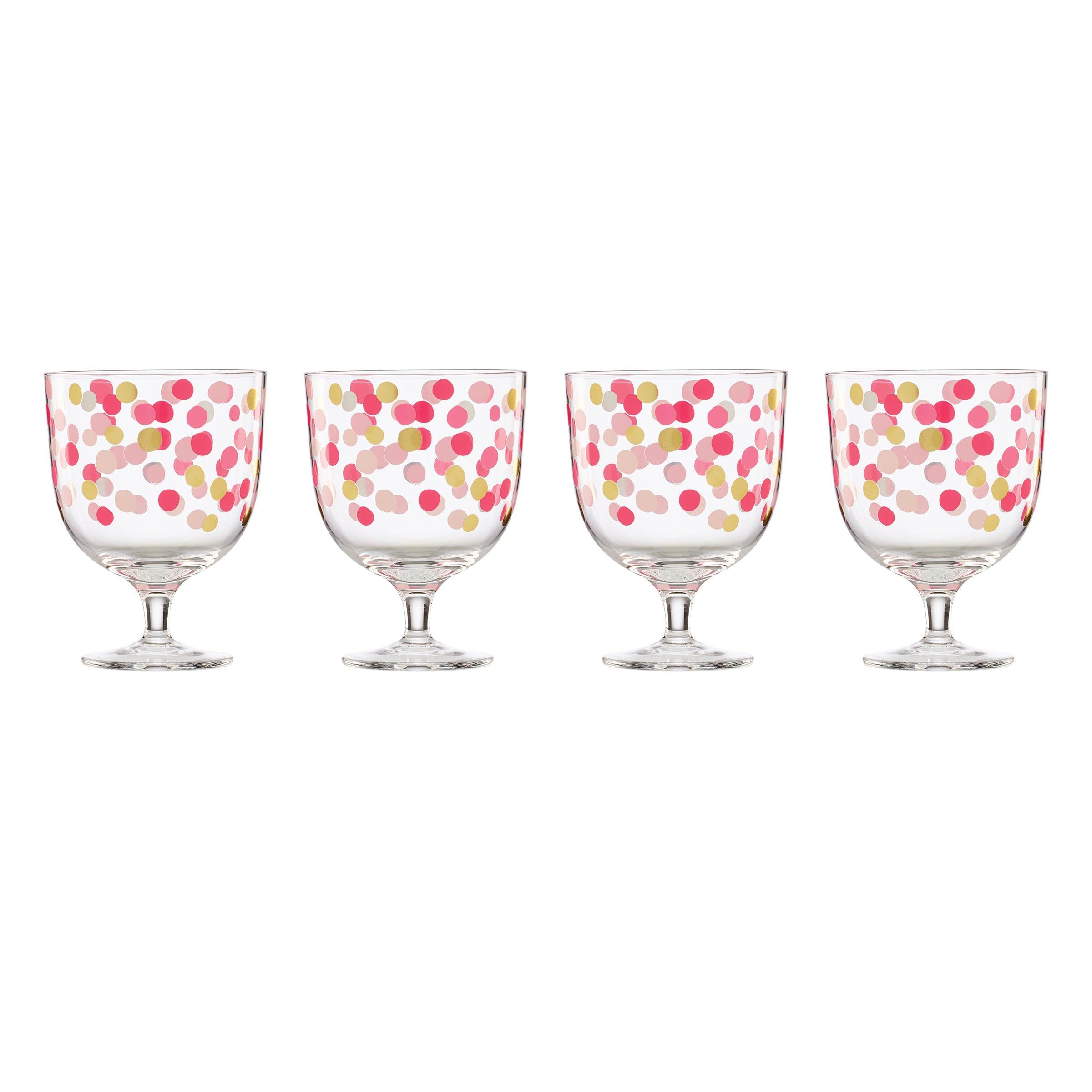 Confetti Wine Glasses Set of 4 - Short Stem Party Glasses
