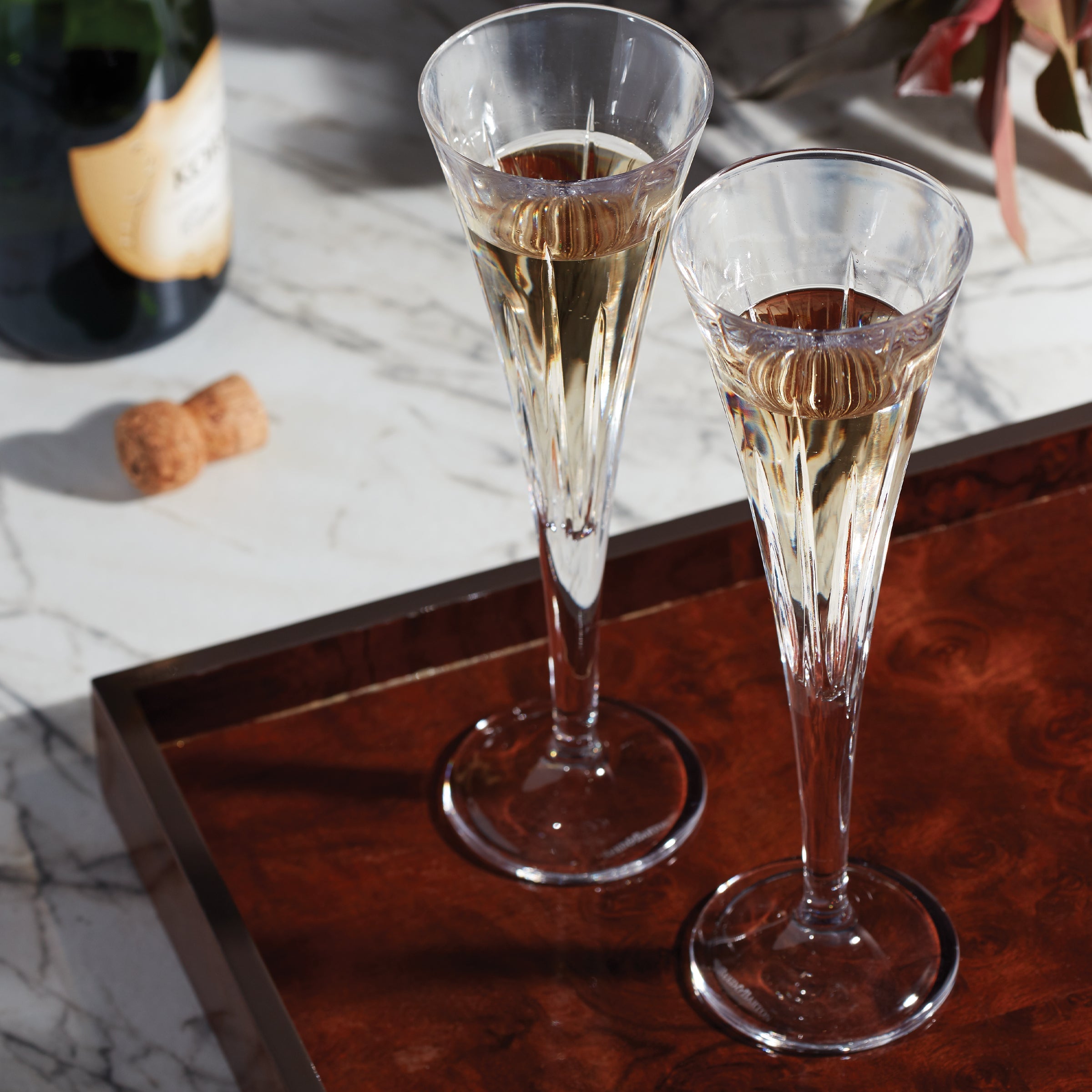Crystal Champagne Flutes Set of 2 for Toasting | Soho Barware