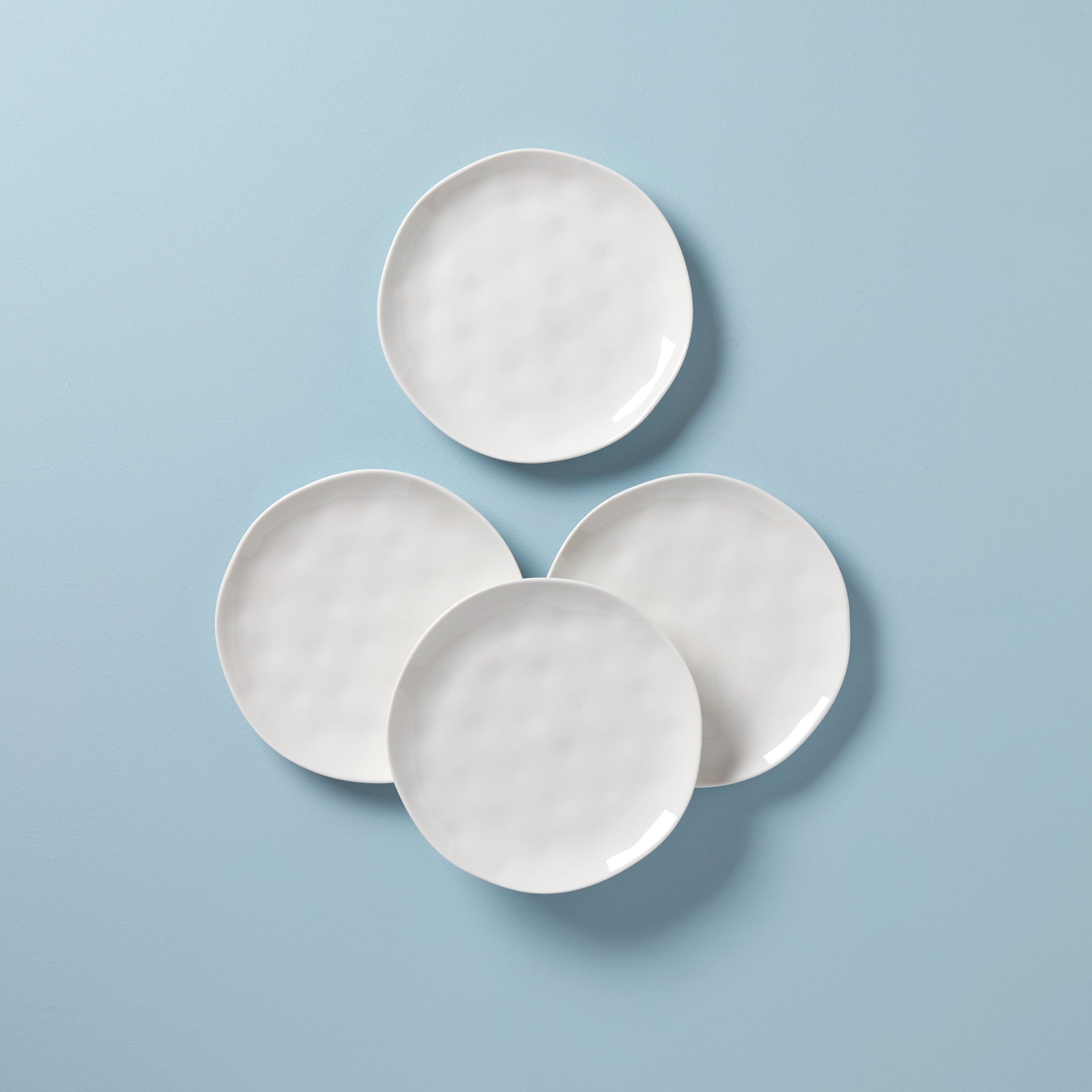 White Accent Plates Set of 4 - Classic Solid Color & Dishwasher Safe | Bay Colors