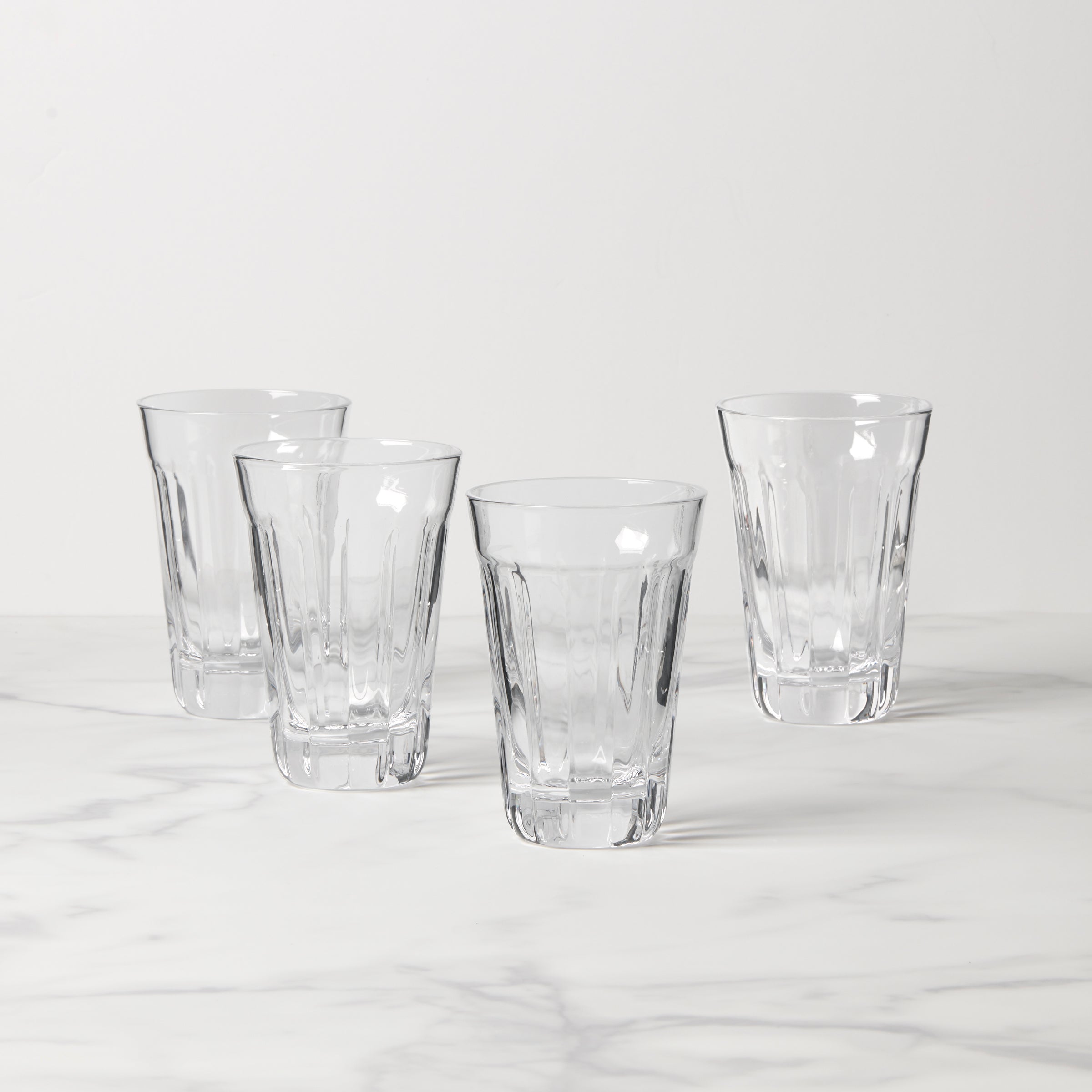Handcrafted French Perle Short Glasses Set of 4 | Mouth-Blown Glassware
