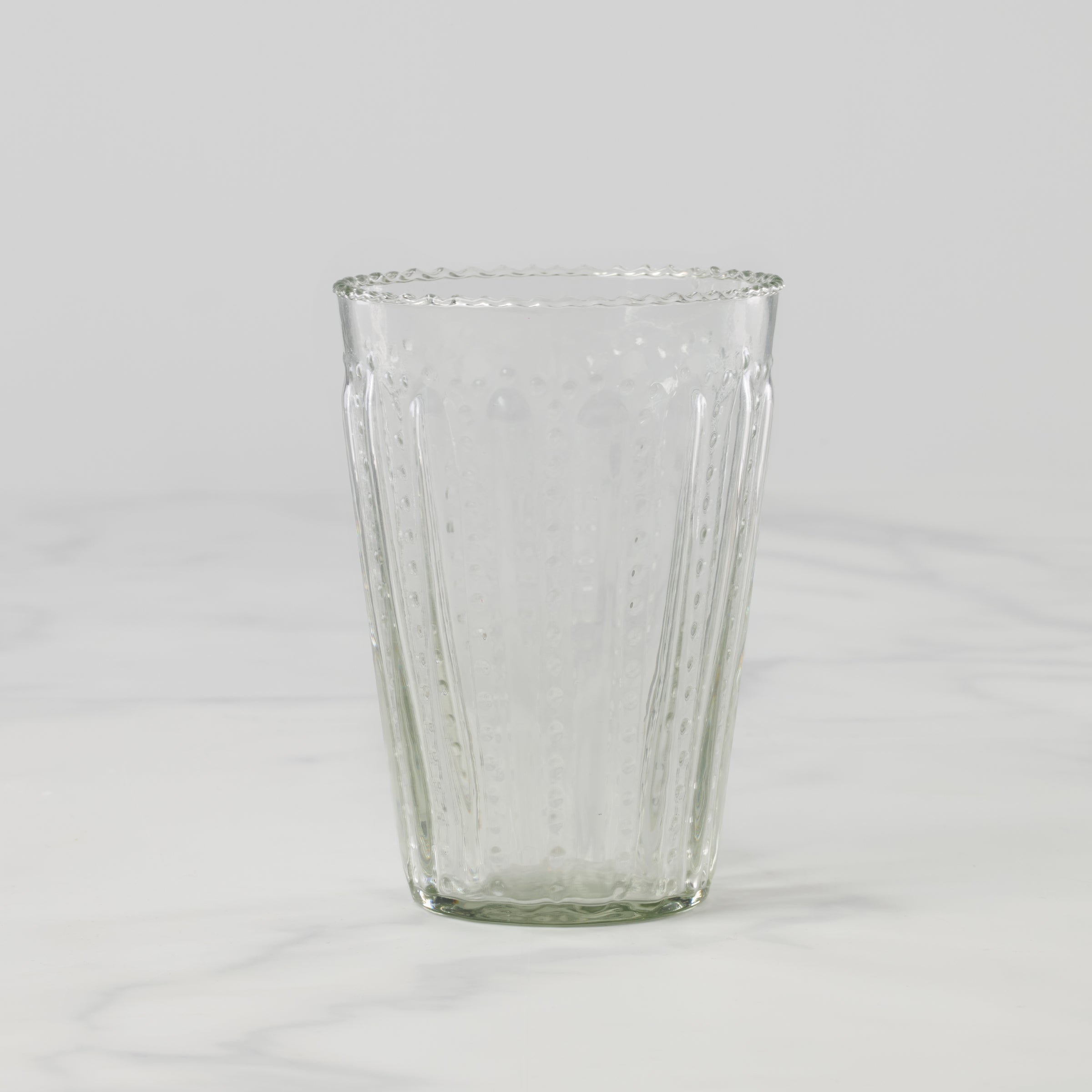 Handcrafted Ruffled Glass Tumbler for Tea & Cocktails | Artisan-Crafted