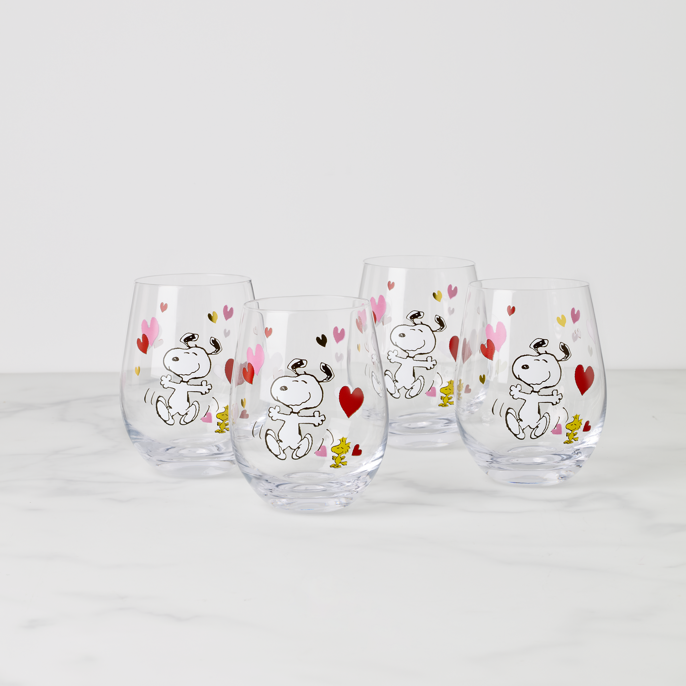 Valentine's Day Snoopy Tumblers - Set of 4 | Peanuts Collection
